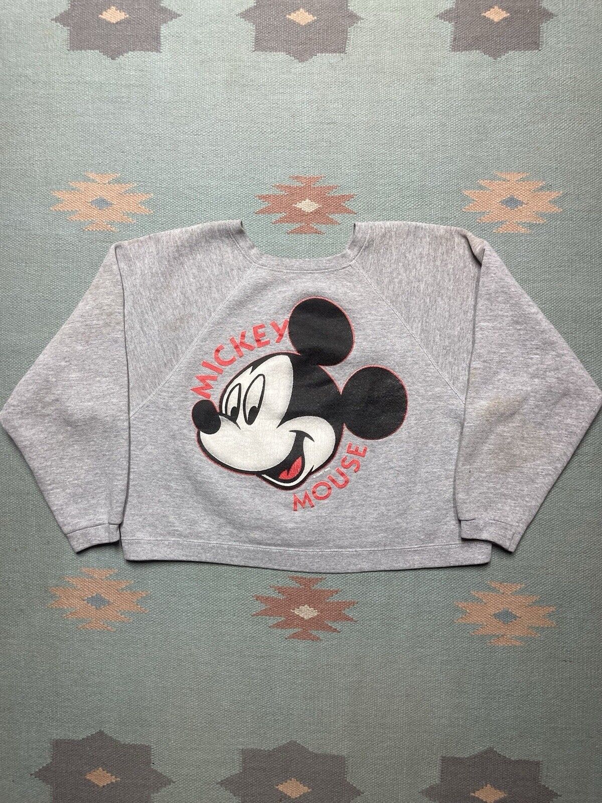 Vintage Vtg sweatshirt Mickey Mouse Disney cartoon cropped box large Size L / US 10 / IT 46 - 1 Thumbnail