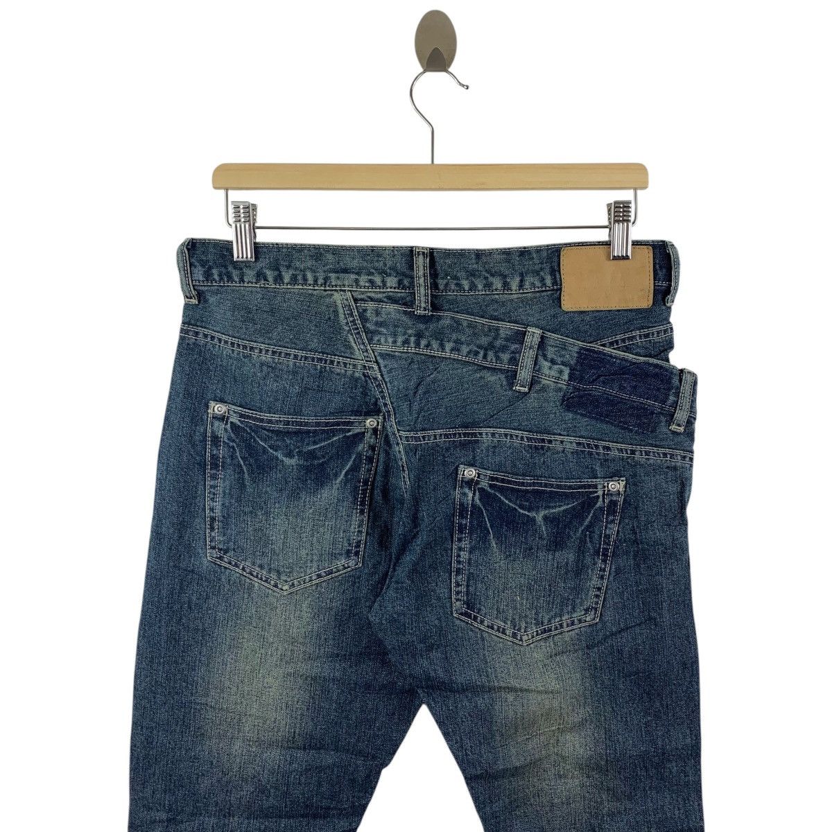 Designer × Japanese Brand AND IT Half double waist blue jeans Size 32" / US 10 / IT 46 - 16 Thumbnail