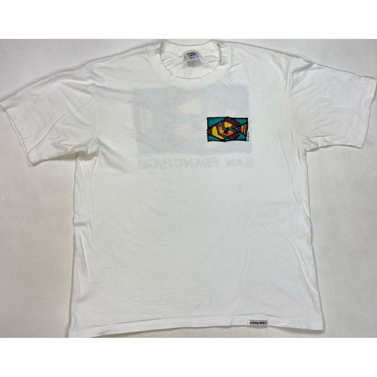 Vintage VINTAGE Crazy Shirts San Francisco Fish T-shirt Men Large USA 90s Single Stitch Size US L / EU 52-54 / 3 - 4 Thumbnail