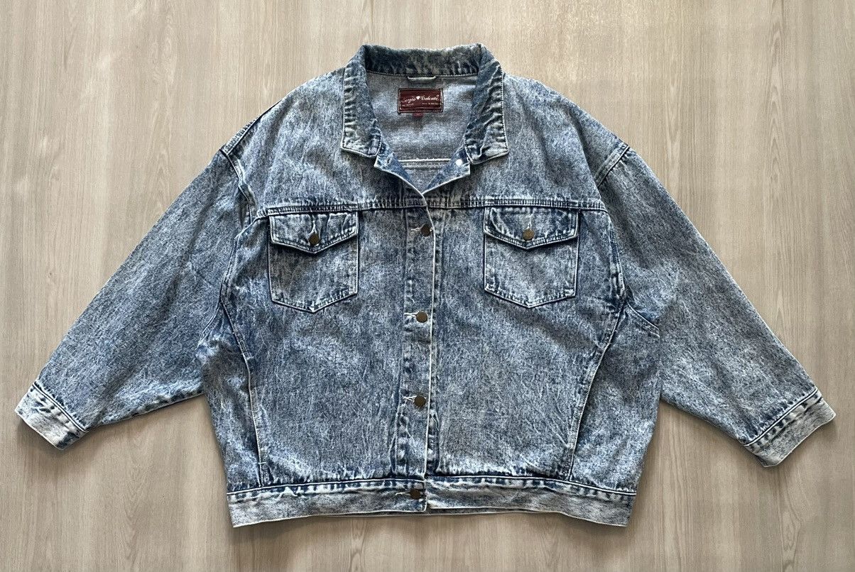 Vintage VTG 80s Sergio Valente Acid Washed Denim Trucker Sz 42 XL Size US XL / EU 56 / 4 - 4 Thumbnail