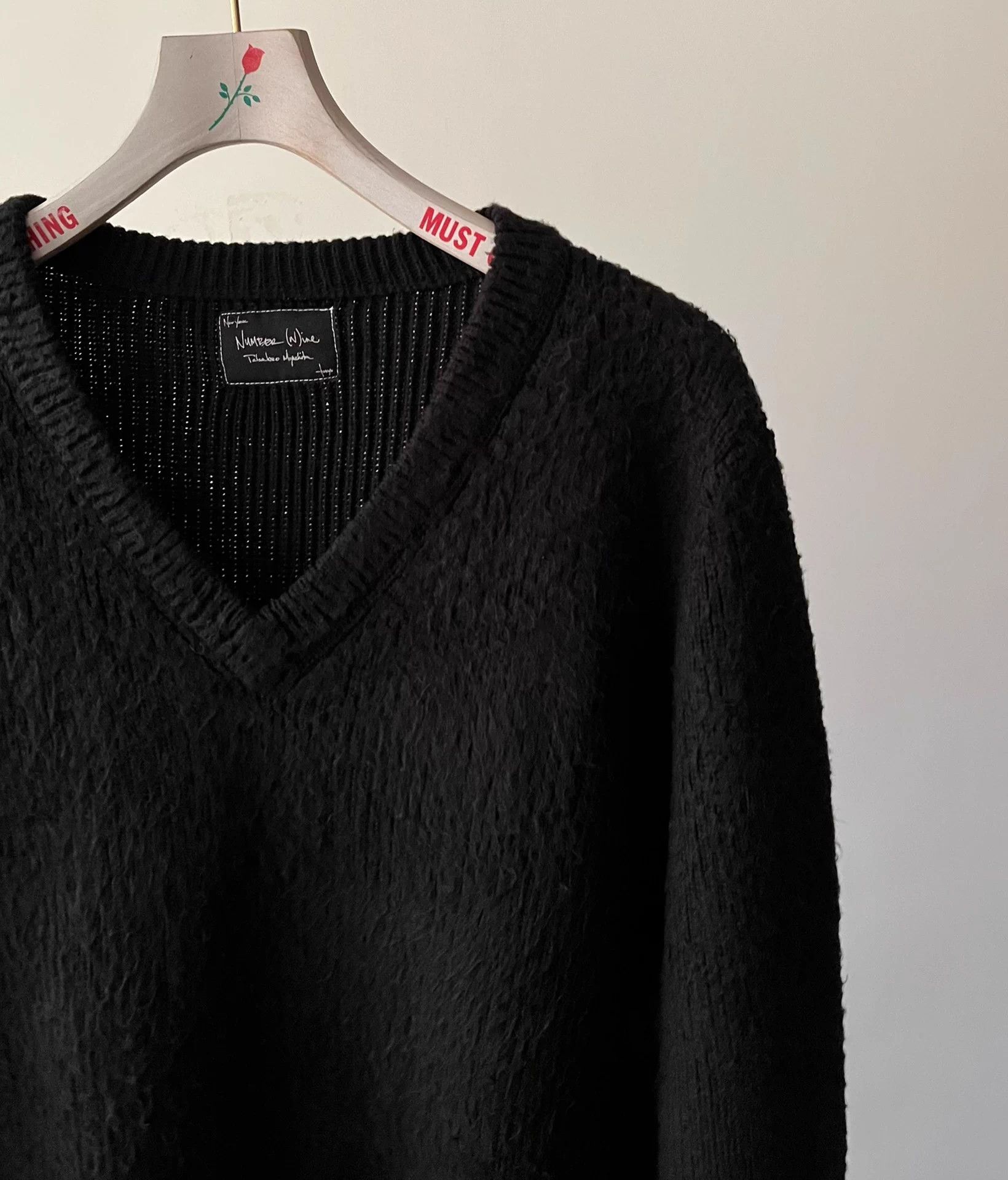 Number (N)ine Number (N)ine 03AW Grunge V-neck knit sweater Size US M / EU 48-50 / 2 - 3 Thumbnail