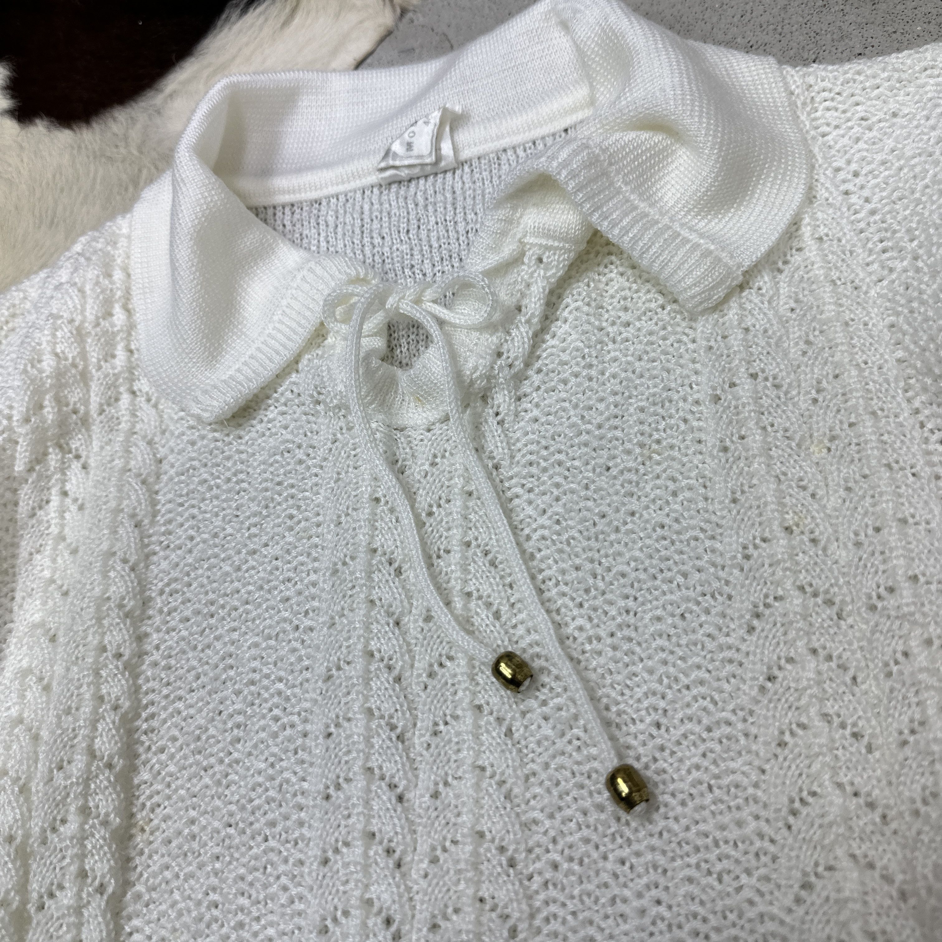 Vintage Vintage Avant Garde Crochet Sweater Top Y2K Size M / US 6-8 / IT 42-44 - 3 Thumbnail