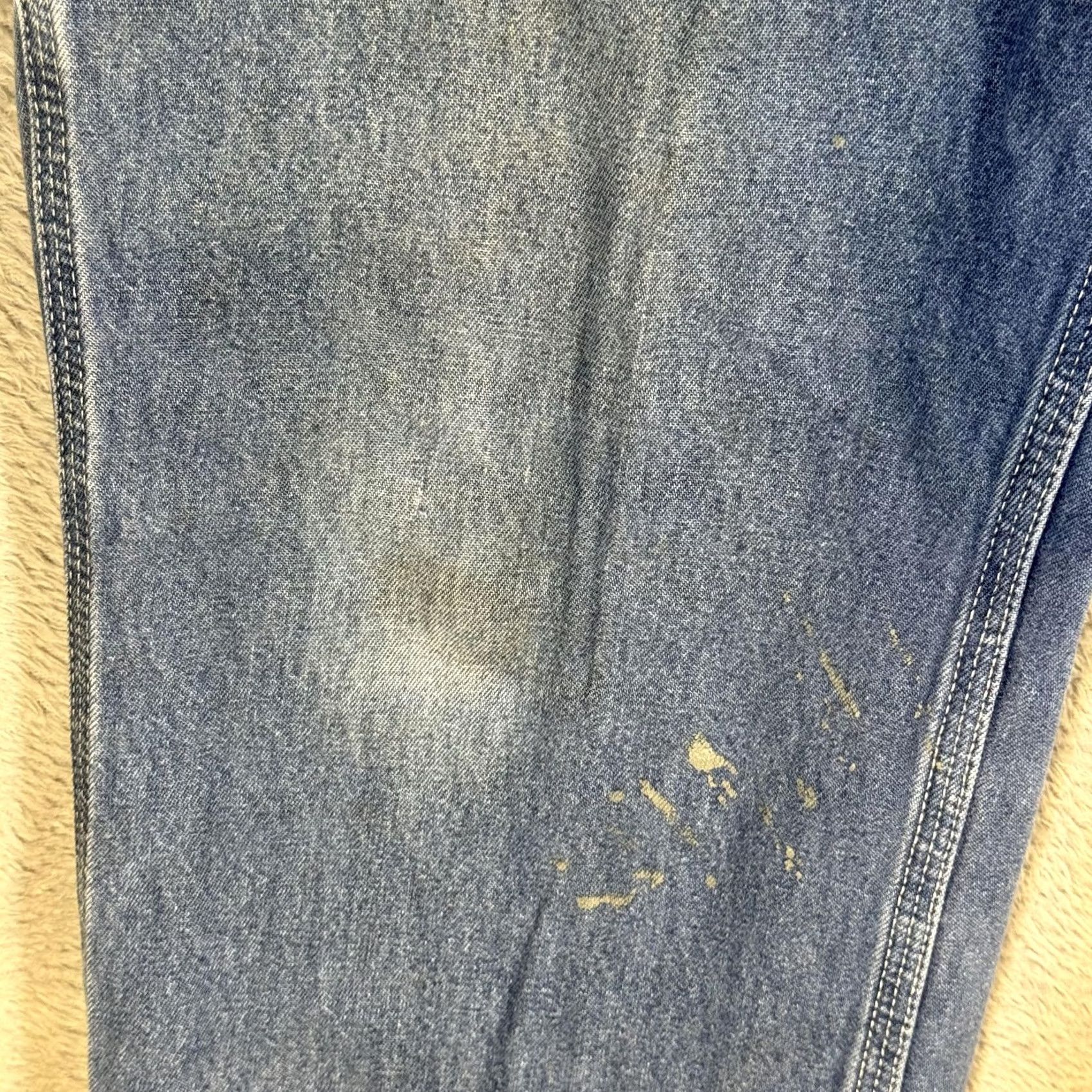 Carhartt VINTAGE Carhartt Jeans Mens 36x30 Dungaree Fit Distressed Paint Workwear 90s Size US 36 / EU 52 - 4 Thumbnail