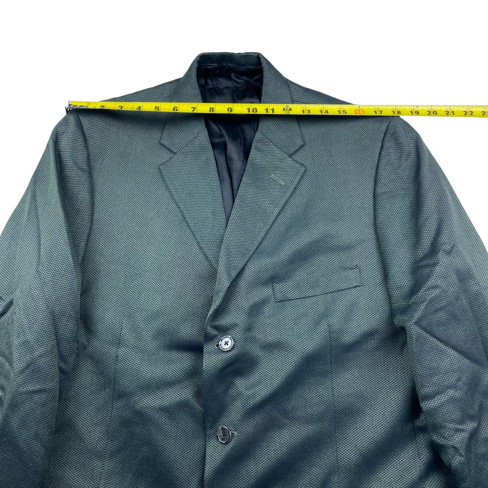 Holland & Sherry Holland & Sherry Men's Bespoke 3-Button Blazer Green Iridesc Size 44L - 11 Thumbnail