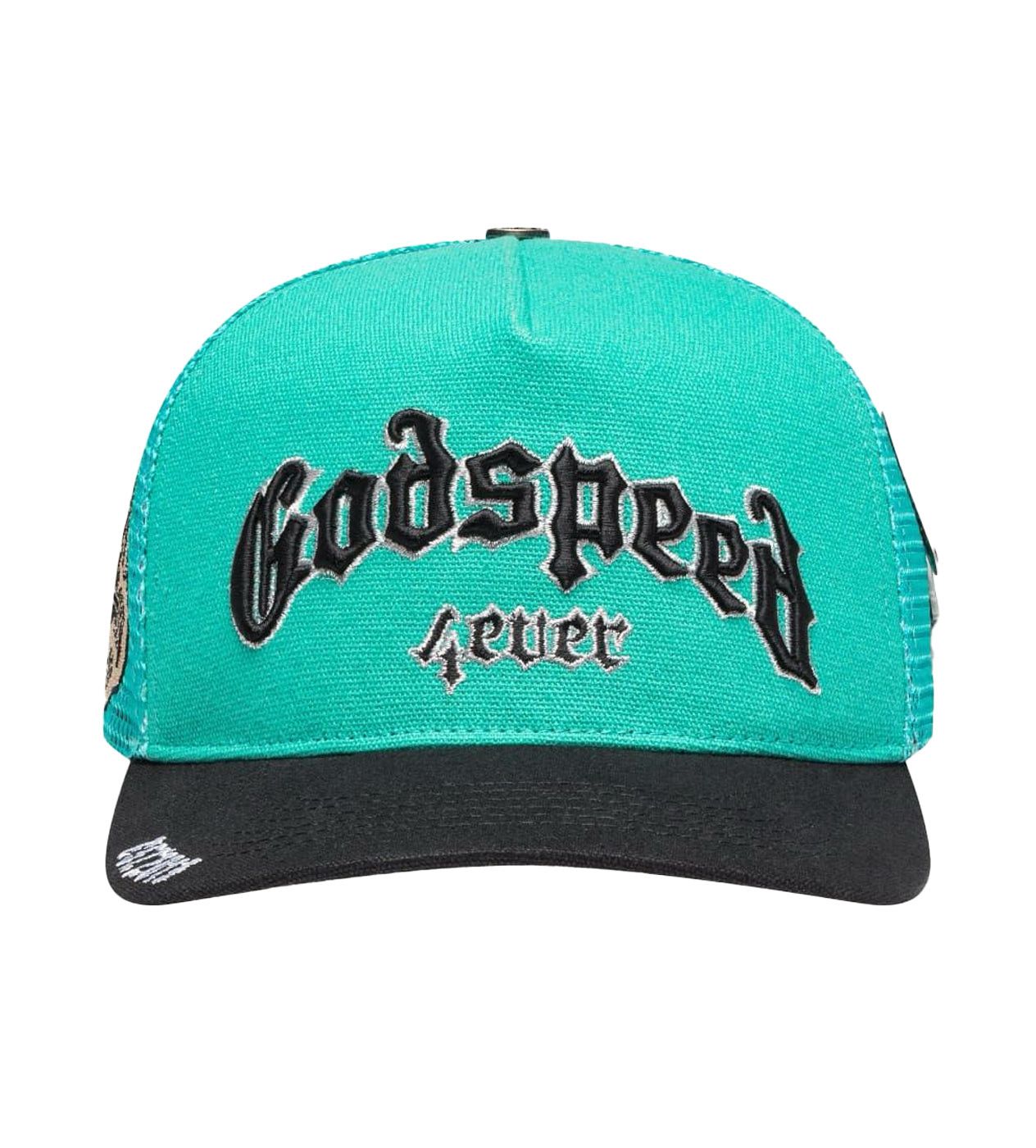 Godspeed Forever Trucker Hat Turquoise/Black Size ONE SIZE - 1 Thumbnail