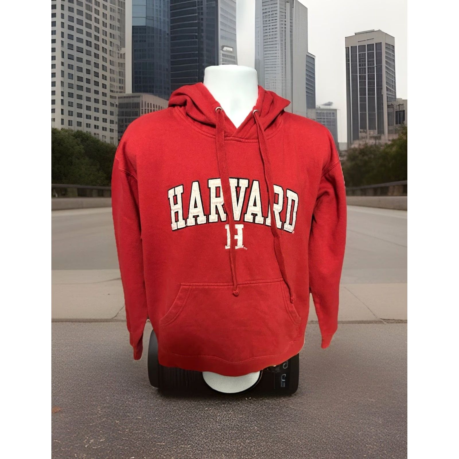 KangaROOS VTG Harvard University Hoodie Men Medium Maroon Kangaroo Pocket Drawstrings Logo Hooded Pullover Size US M / EU 48-50 / 2 - 4 Thumbnail