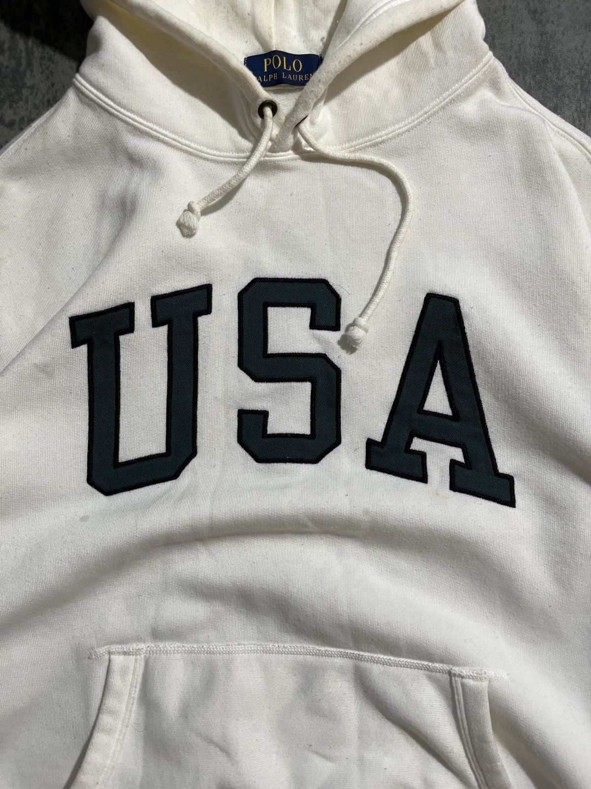 Polo Ralph Lauren Vintage 2000s Polo Ralph Lauren USA Flag Spell Out Hoodie Size US M / EU 48-50 / 2 - 4 Thumbnail