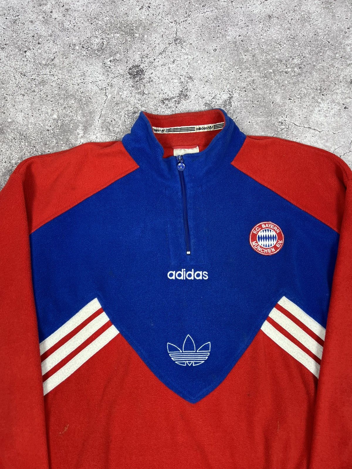 Adidas Vintage Bayern Munich 1995/96 Adidas Fleece 1/4 Zip Jacket Size US L / EU 52-54 / 3 - 4 Thumbnail
