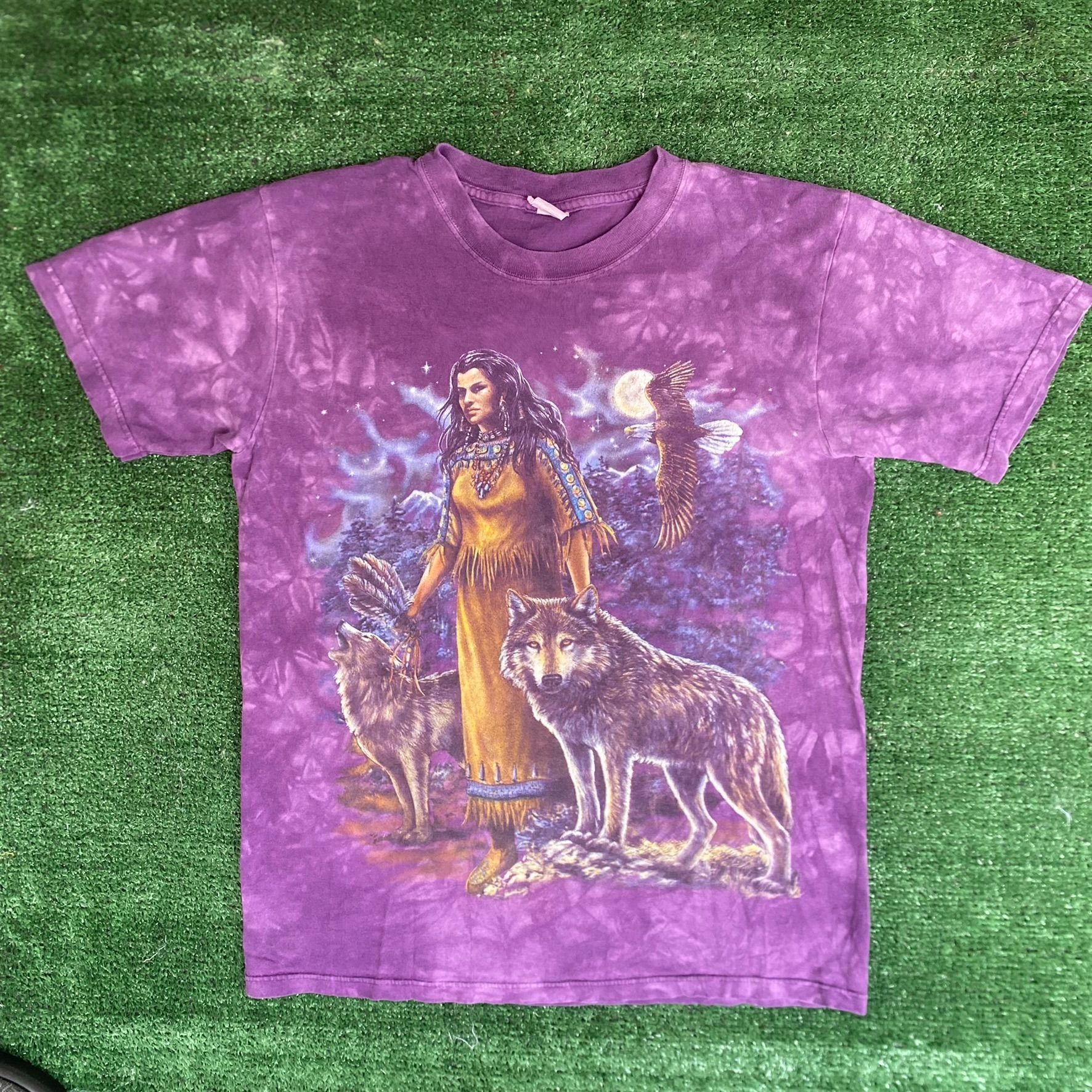 Vintage Vintage 90s Wolf T-Shirt Tie Dye Western Nature Wildlife Size US S / EU 44-46 / 1 - 1 Thumbnail