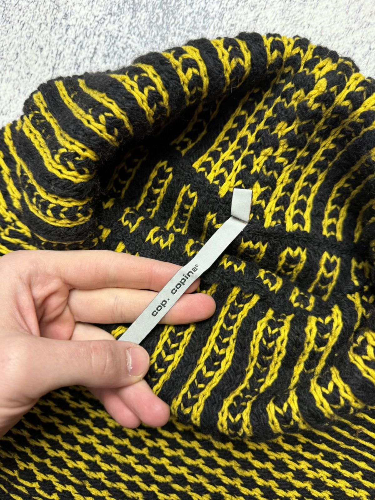 Cop Copine Cop. Copine Black/Yellow Chunky Knit Turtleneck Sweater Size ONE SIZE - 13 Thumbnail