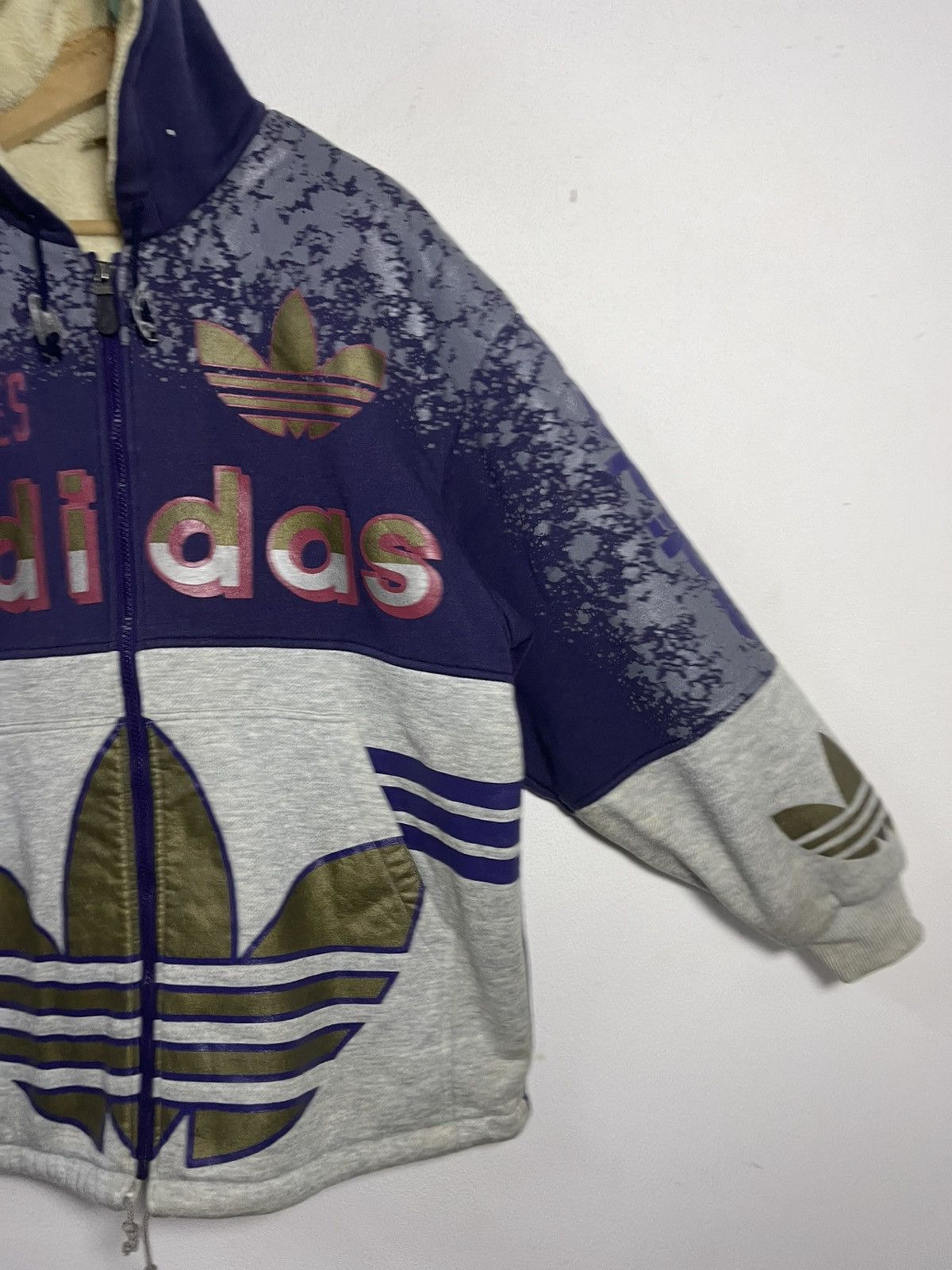 Adidas Vintage 90s Adidas Sherpa Hoodies Jacket Size US XL / EU 56 / 4 - 4 Thumbnail
