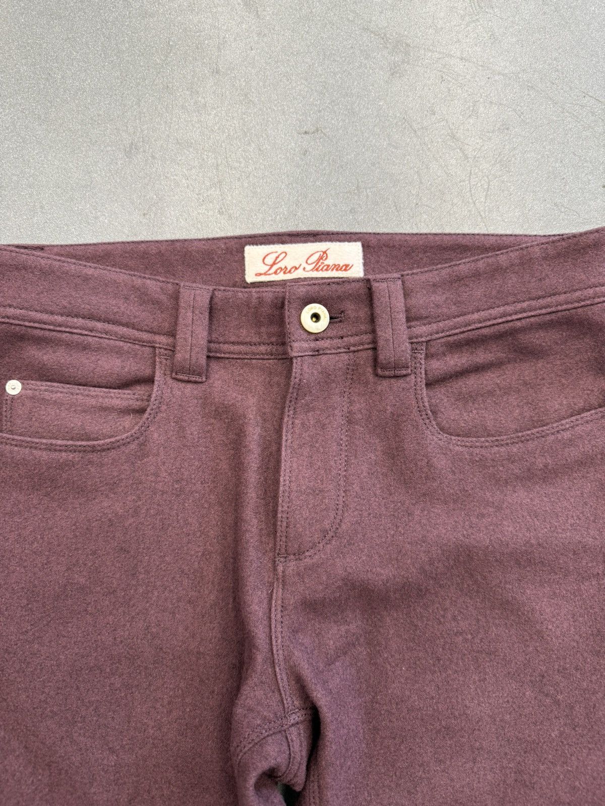 Loro Piana Loro Piana Virgin Wool Dark Wine Pants Size US 31 - 5 Thumbnail