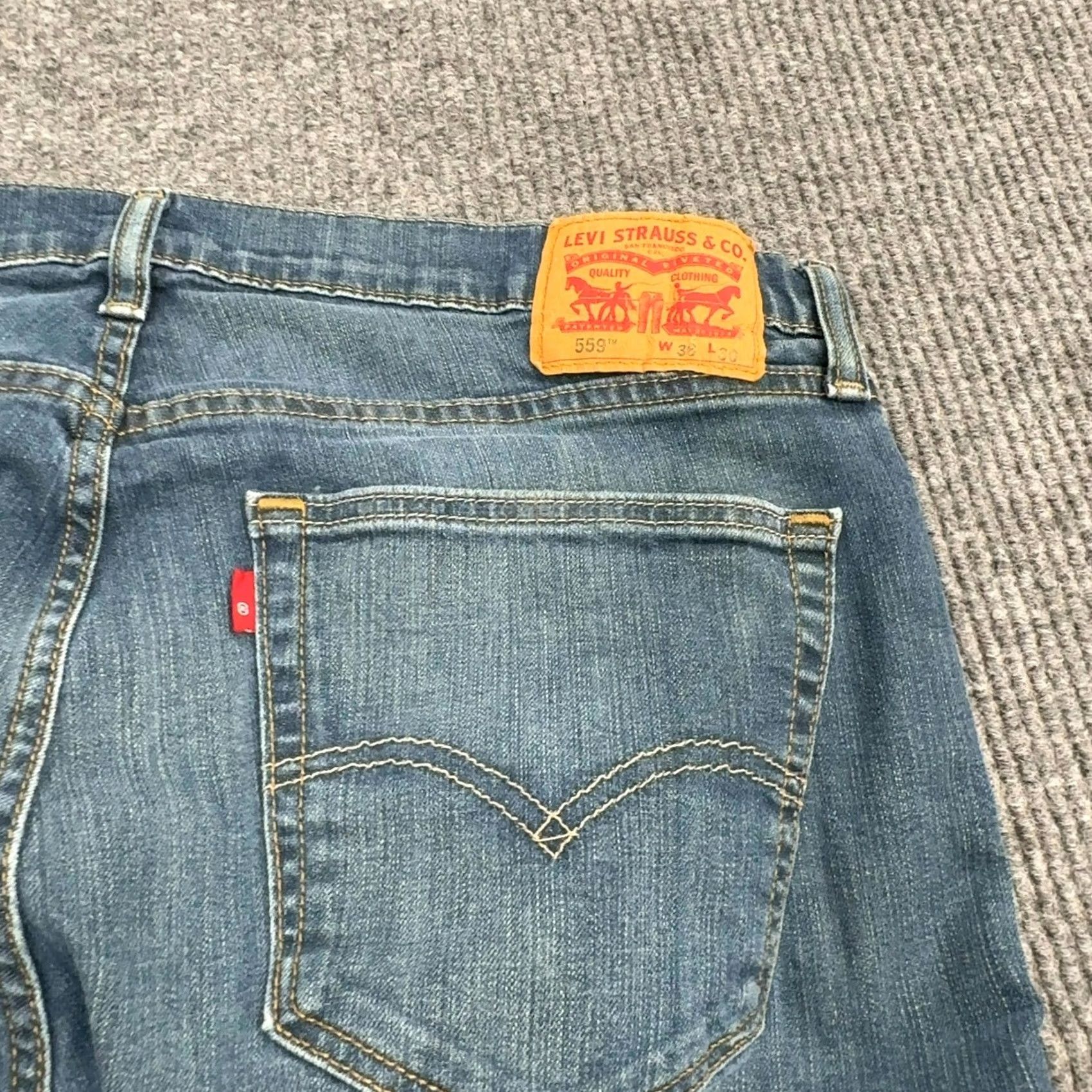 Levi's Levi's 559 Jeans Mens 38x30 Blue Relaxed Straight Cotton Stretch Denim Casual Size US 38 / EU 54 - 6 Thumbnail