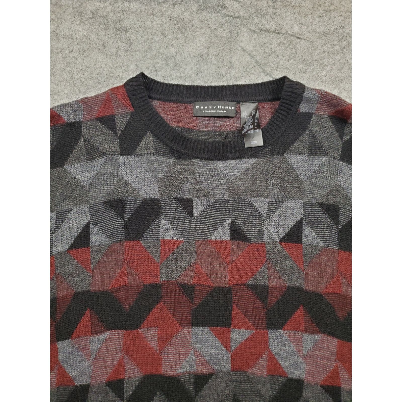 Other Vintage Men's Crazy Horse XXL Geometric Pullover Sweater Size US XXL / EU 58 / 5 - 5 Thumbnail
