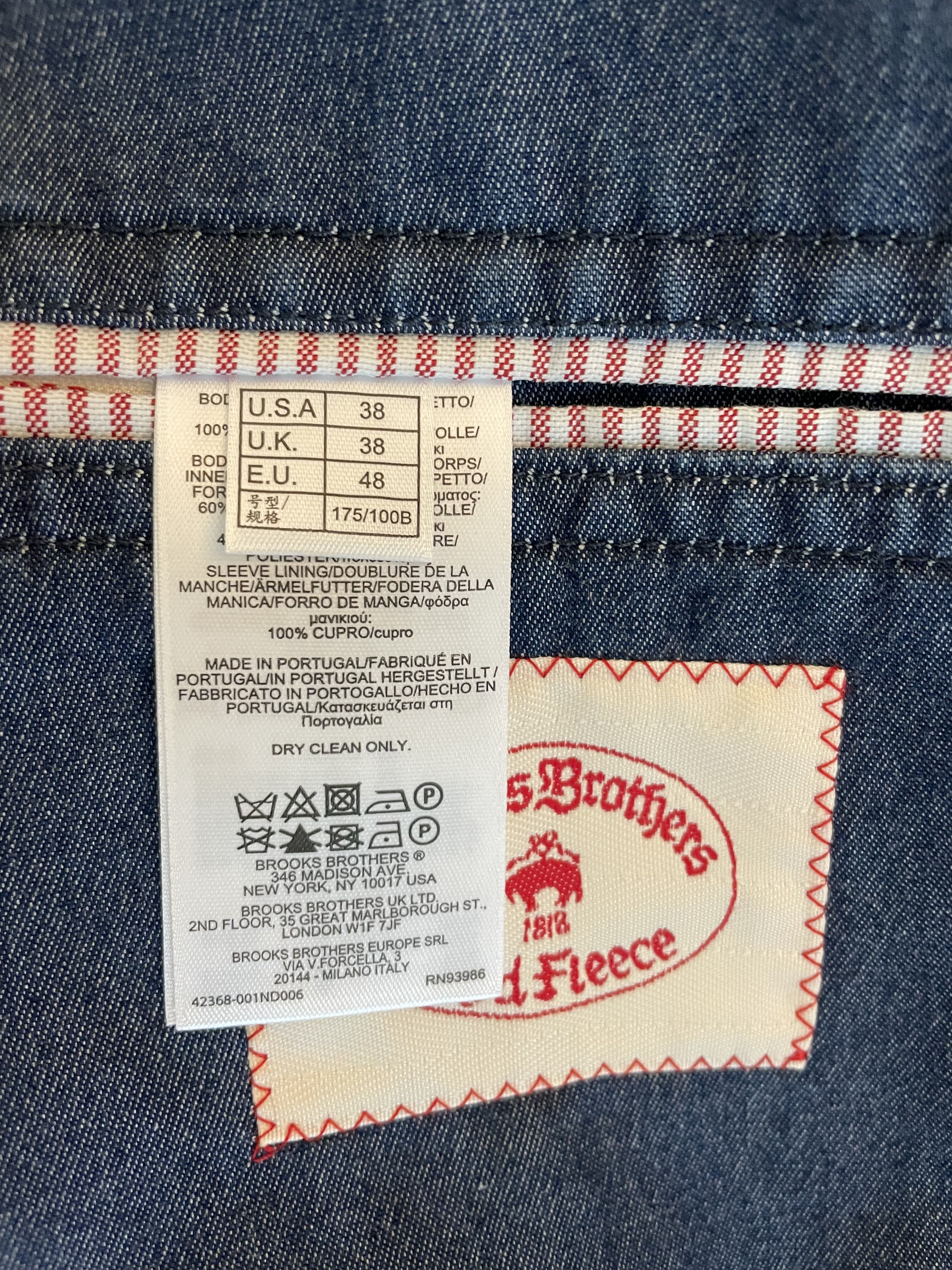 Brooks Brothers Chambray Two-button Sport Coat Size 38R - 6 Thumbnail