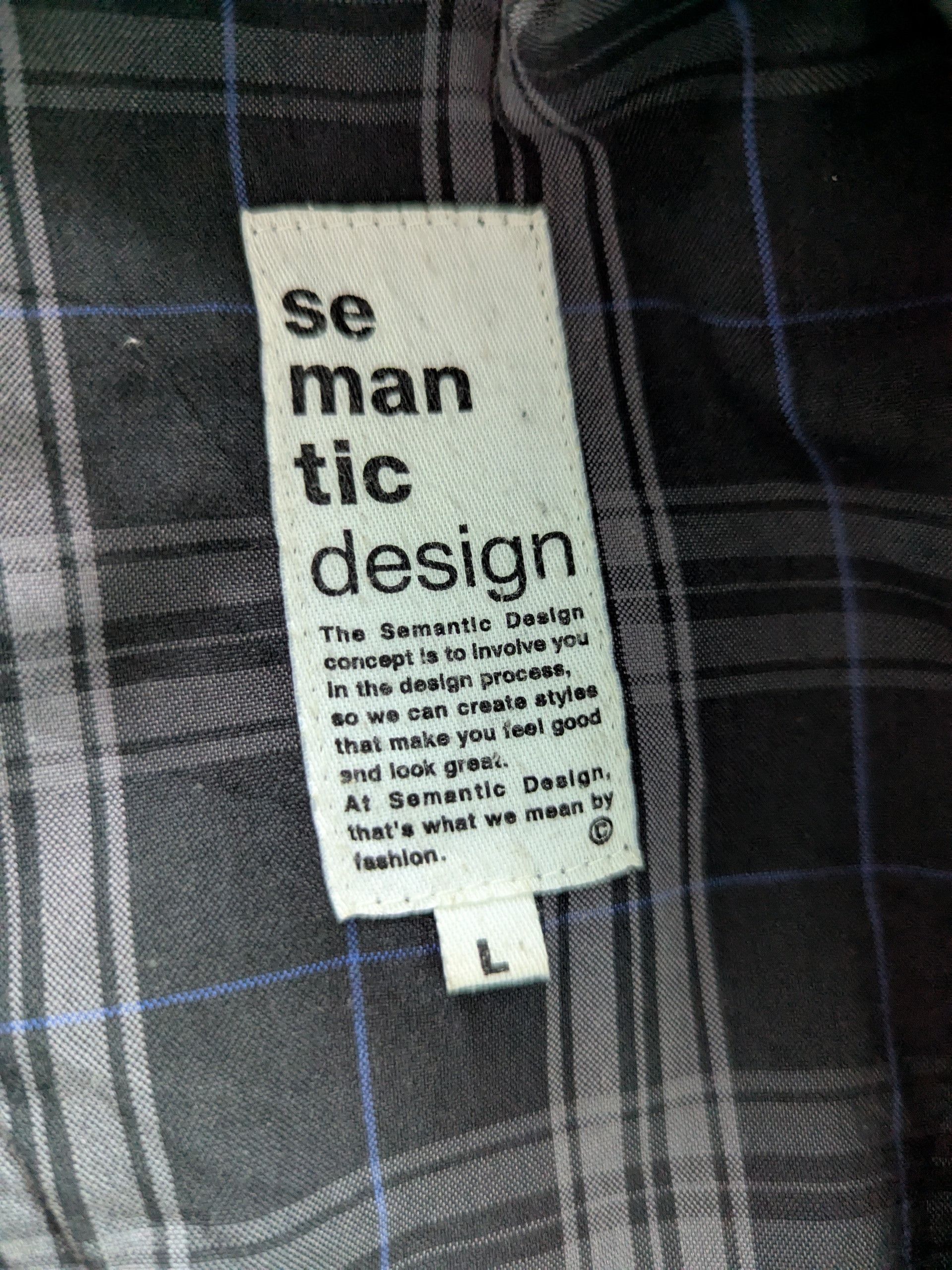 Japanese Brand × Vintage × semanticdesign Vintage 90s Semantic Design Hoodie Jacket Checkered Size M / US 6-8 / IT 42-44 - 14 Thumbnail