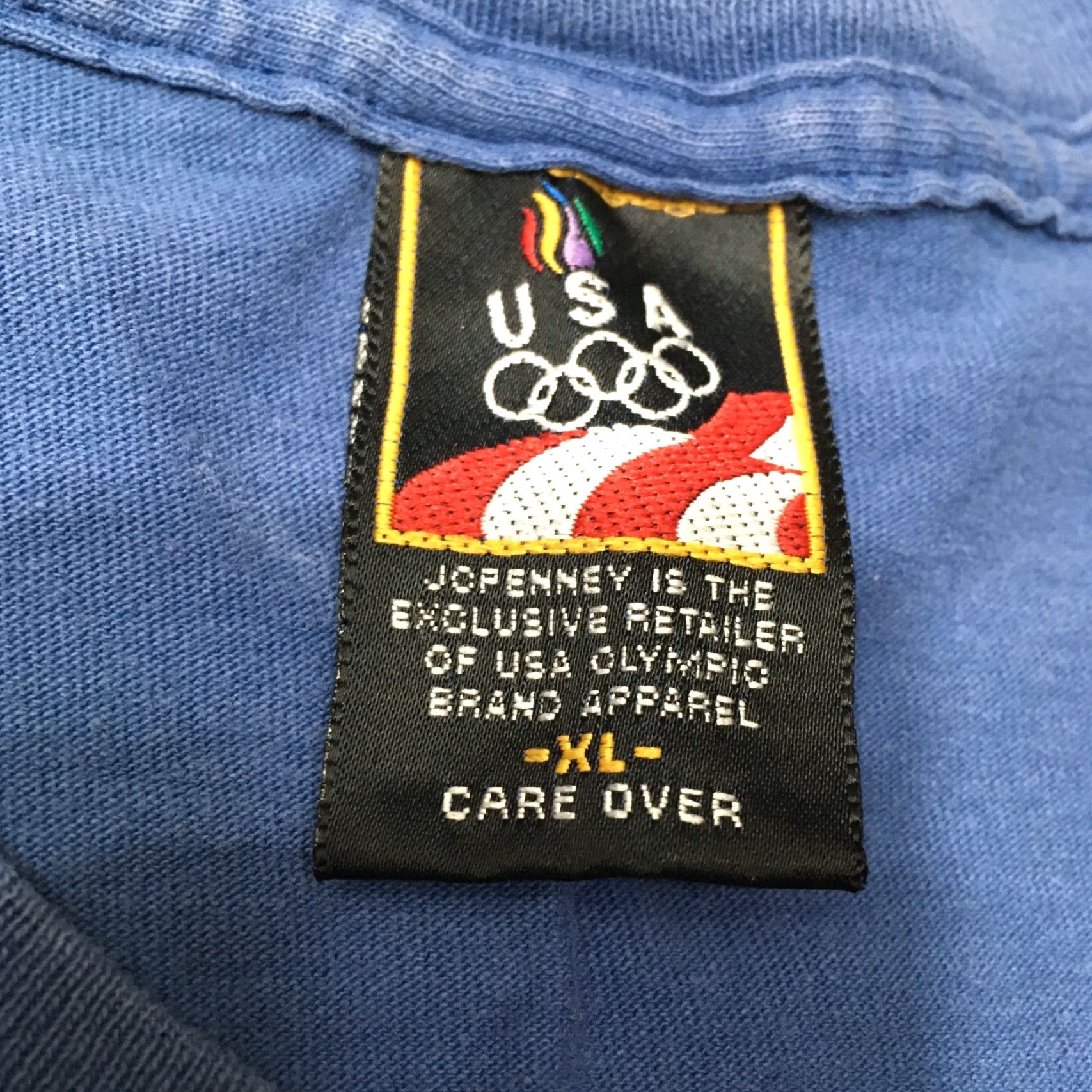 JCPenney VINTAGE JC Penny Shirt 90s Men XL Embroidered blue 1996 Atlanta Olympics Cotton USA Size US XL / EU 56 / 4 - 3 Thumbnail