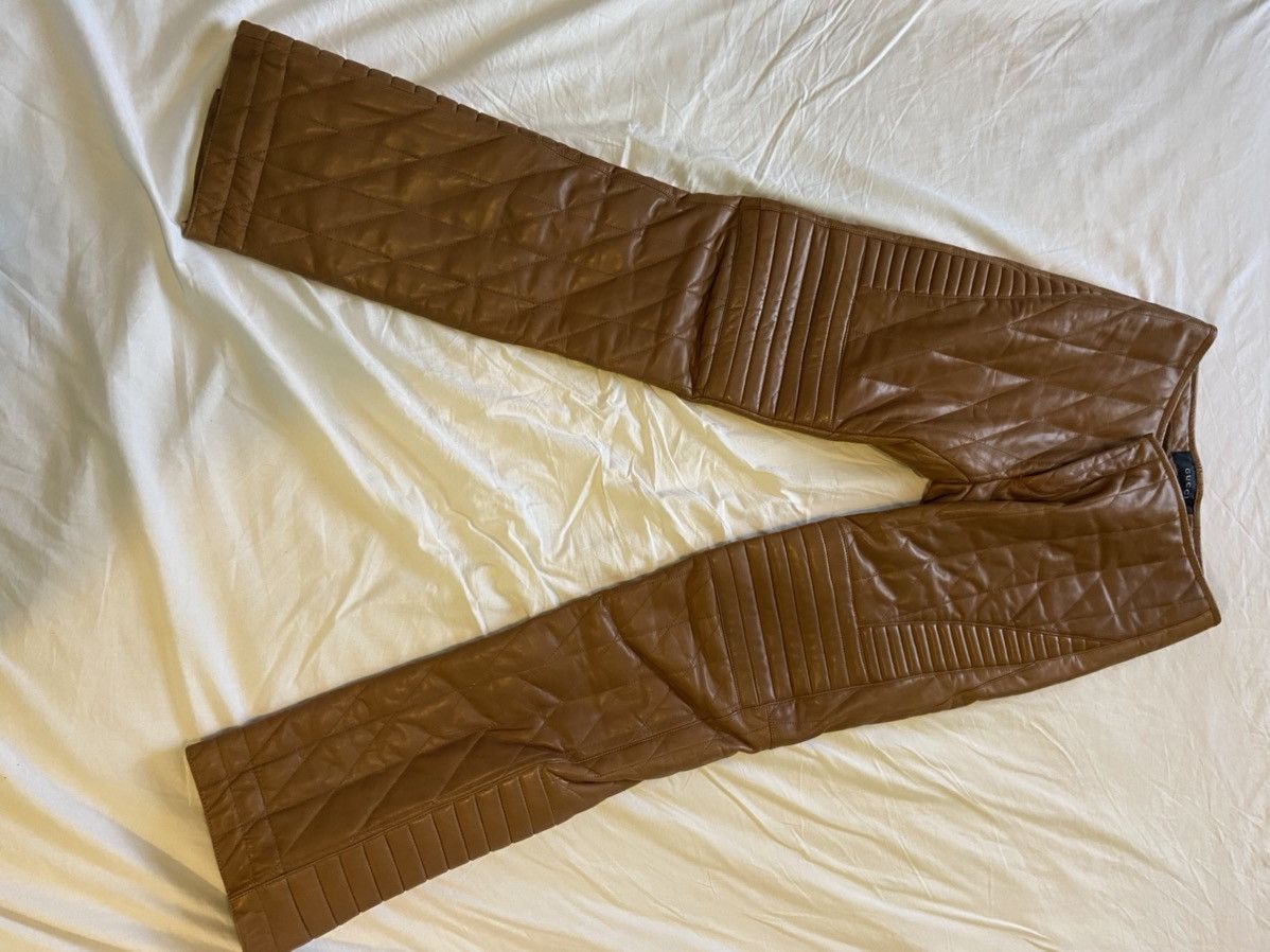 Gucci UNREAL CONDITION- Gucci by Tom Ford quilted moto pants Size US 32 / EU 48 - 3 Thumbnail