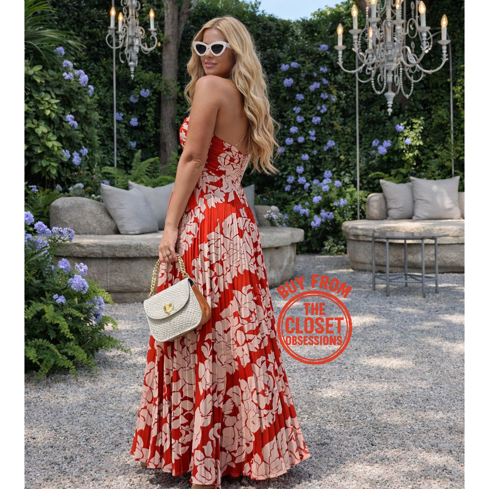 Mango MANGO Floral Halter Maxi Dress Destination Wedding Resort Size M / US 6-8 / IT 42-44 - 6 Thumbnail