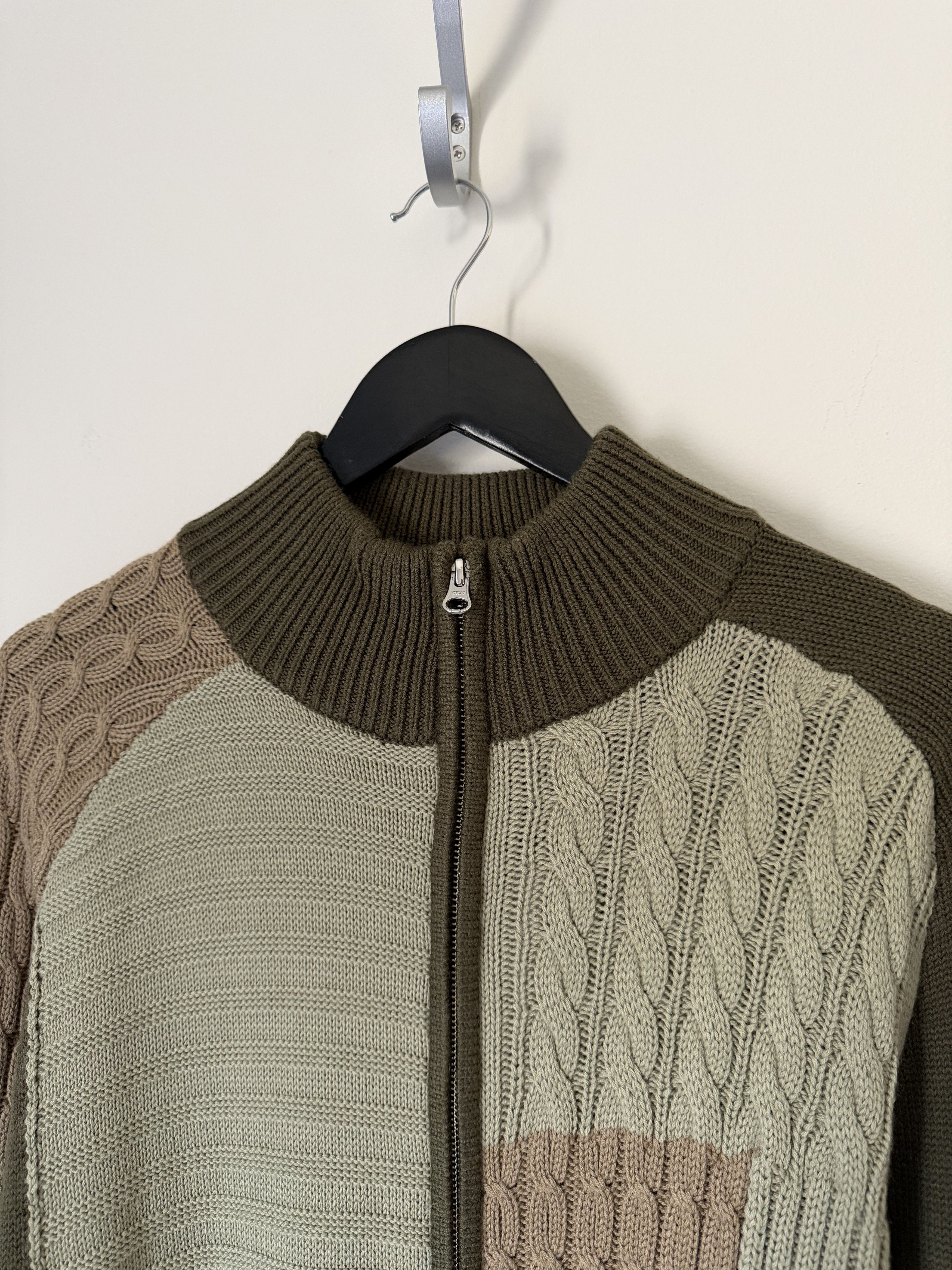 Palace Palace Patchwork Zip Knit Cardigan in Deep Green Size US L / EU 52-54 / 3 - 2 Thumbnail