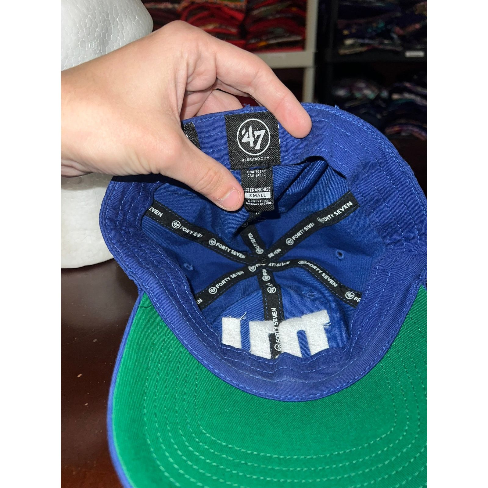 47 Brand New York Giants Hat 47 Brand NFL Football Fitted Cap Small Size ONE SIZE - 6 Thumbnail
