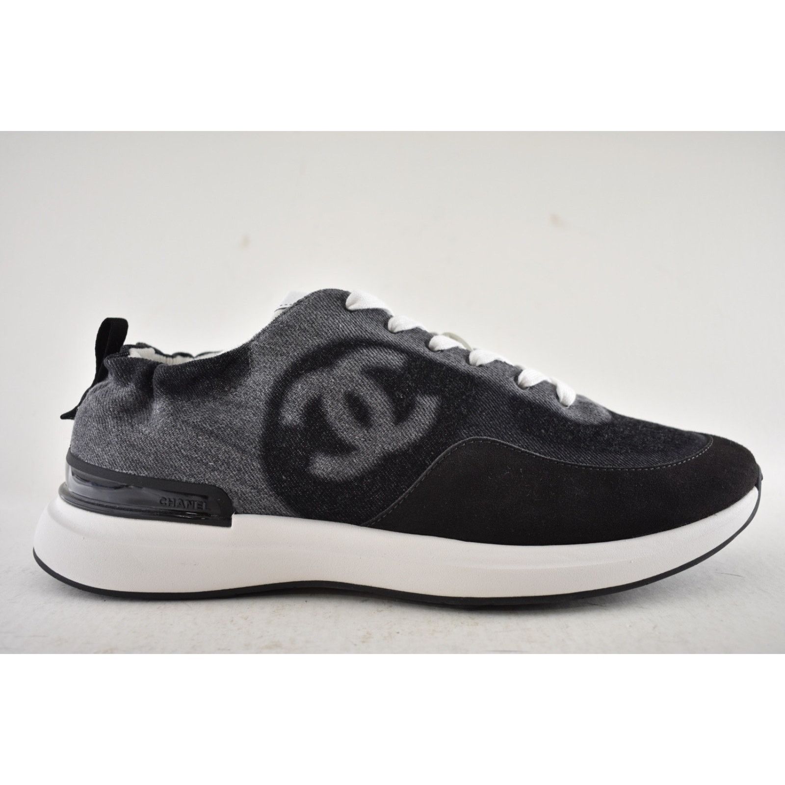 Chanel Mens Denim CC Logo Lace Up Low Top Trainer Sneaker Size US 11 / EU 44 - 2 Thumbnail