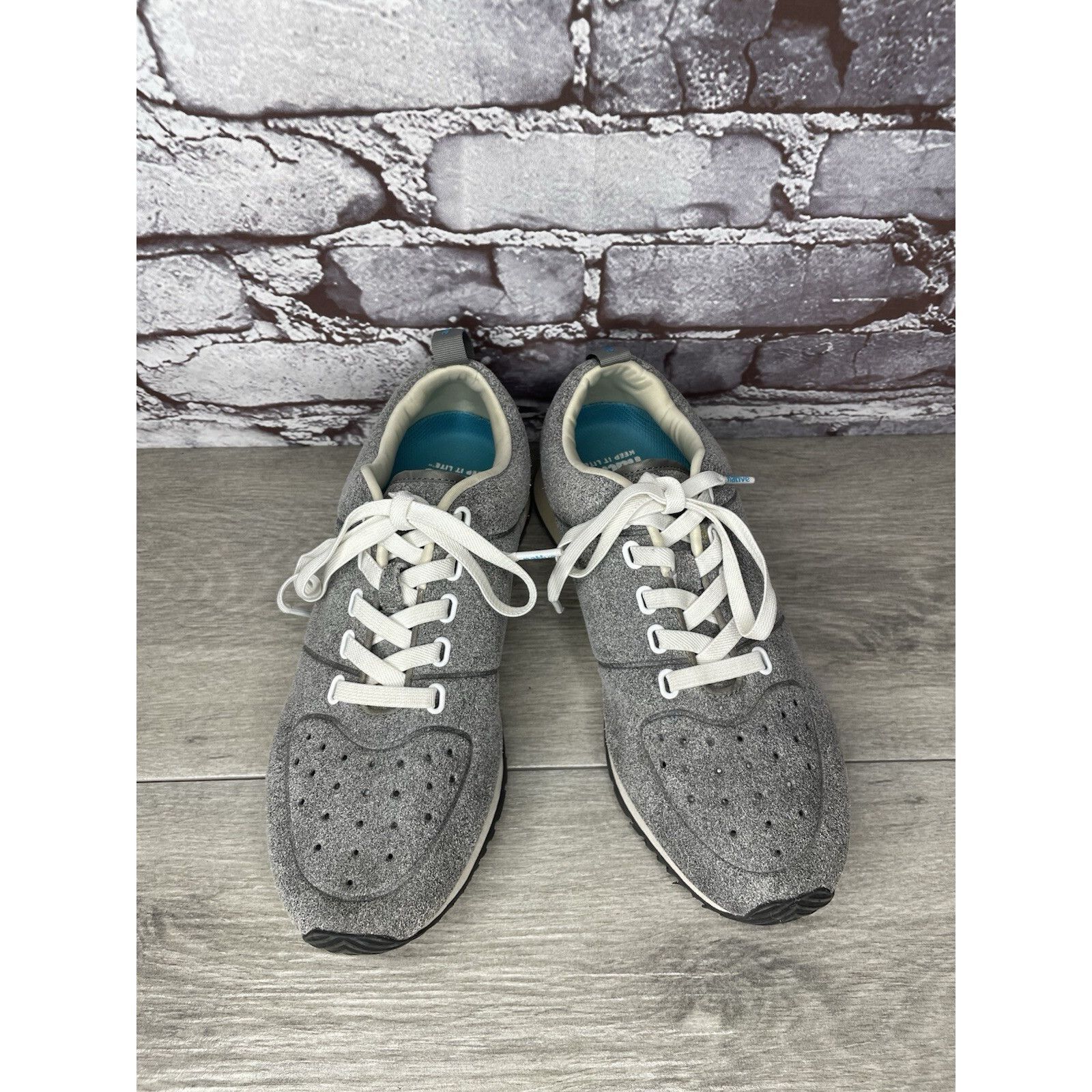 Native Native Monaco Gray Suede White Lace Up Casual Sneakers Shoes Size US 7 / EU 40 - 13 Thumbnail