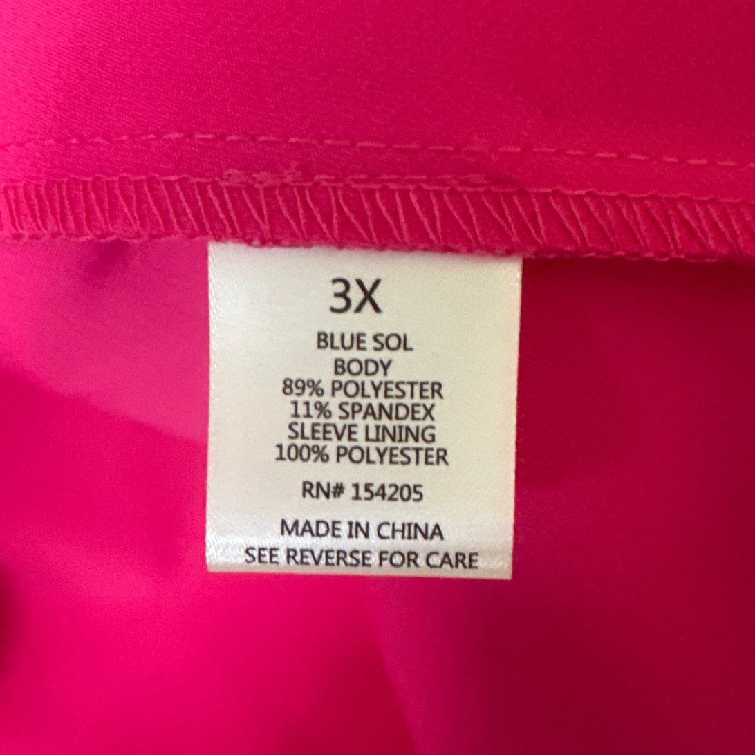 Other NWT Blue Sol 3X Fuchsia Pink Jacket Ruched 3/4 Sleeves Size 3XL / US 20-22 - 3 Thumbnail