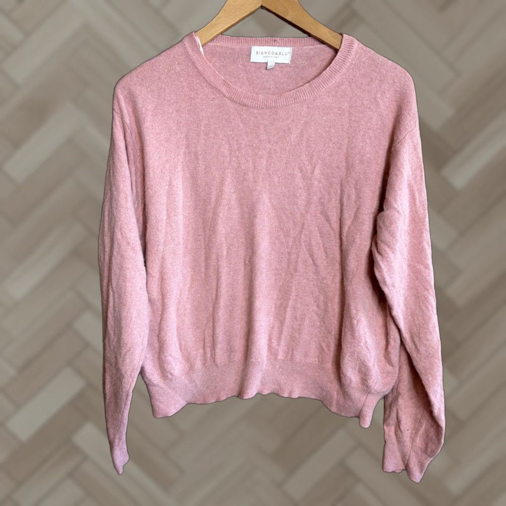 Vintage Bianco & Blu Womens Wool Silk Cashmere Blend Pink Pullover Sweater XL Italy Size XL / US 12-14 / IT 48-50 - 1 Thumbnail