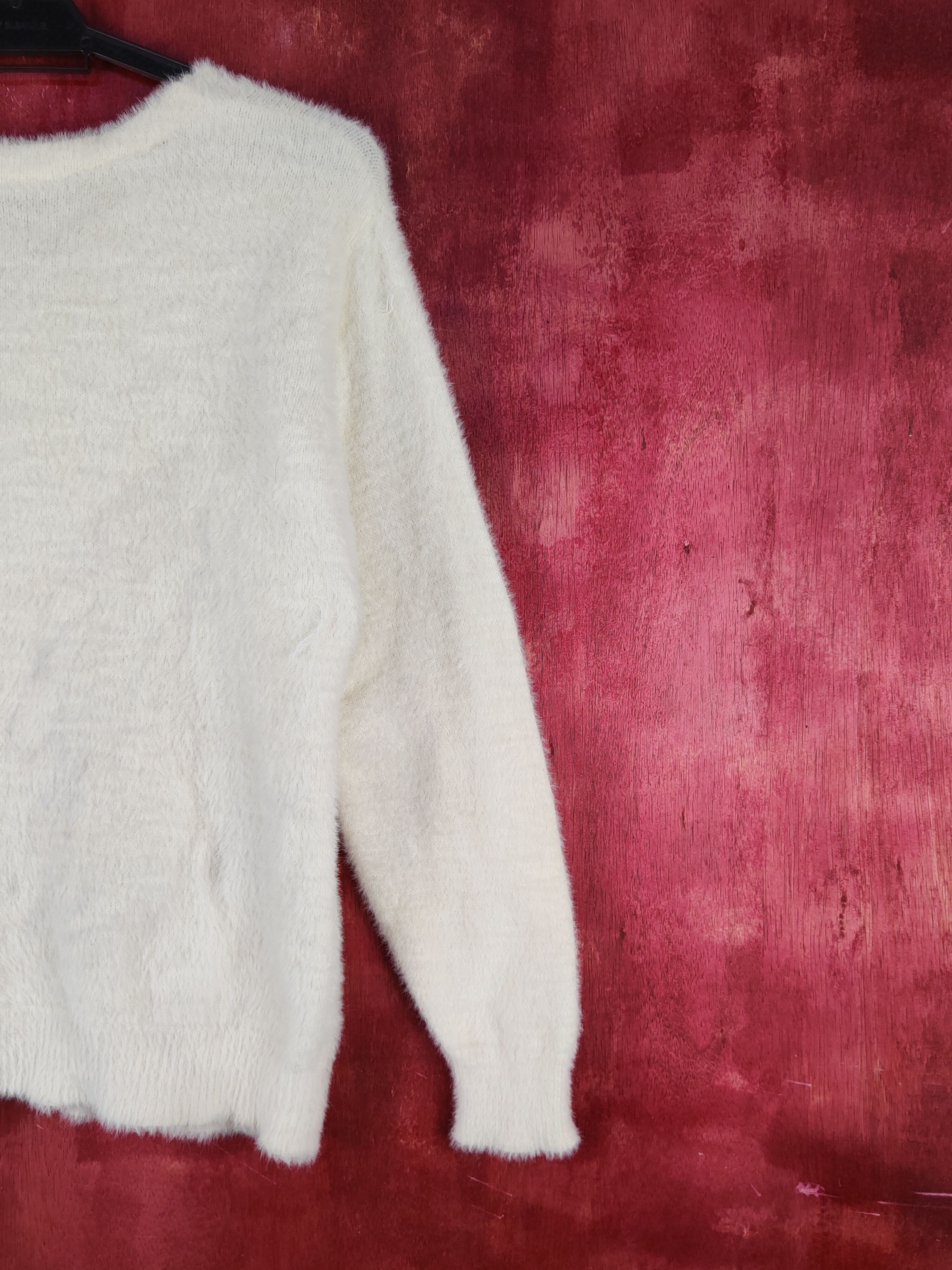 Homespun Knitwear × Japanese Brand × Vintage Dreskip Cream Shag Shaggy Fur Mohair Knitwear #S2277 Size M / US 6-8 / IT 42-44 - 9 Thumbnail