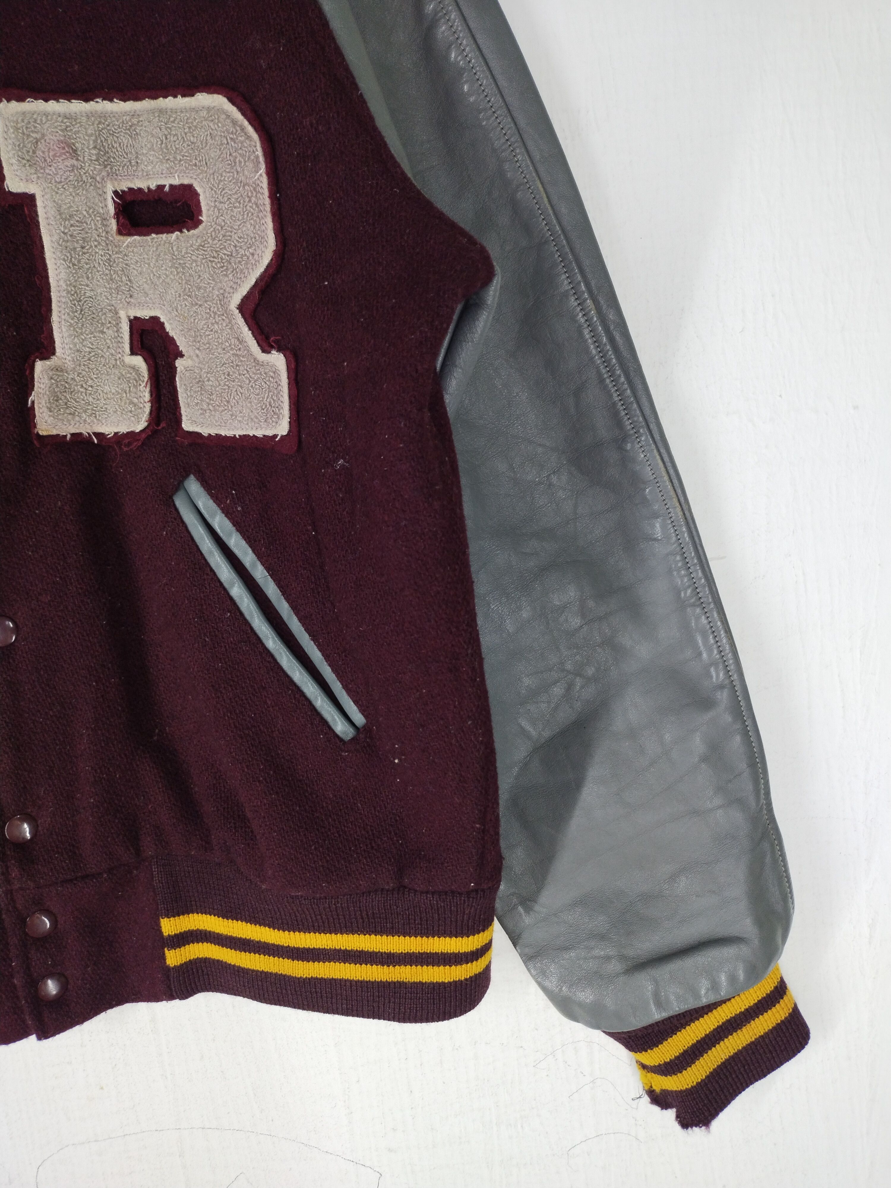 Vintage Vintage 1986's Varsity Leather Wool Jacket Size US M / EU 48-50 / 2 - 4 Thumbnail