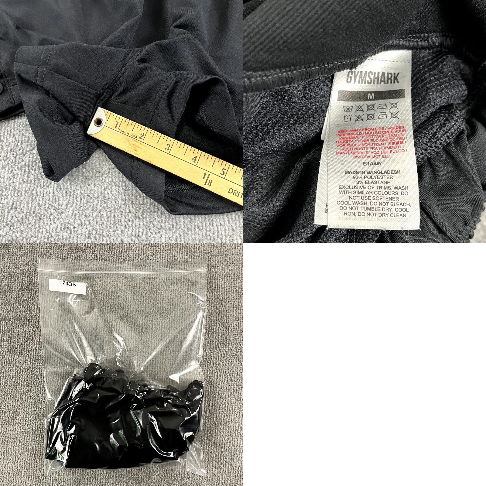 Gymshark VINTAGE Gymshark Shorts Women M 3" Black Recess Side Snap Weightlifting Gym Train Size 32" / US 10 / IT 46 - 8 Thumbnail