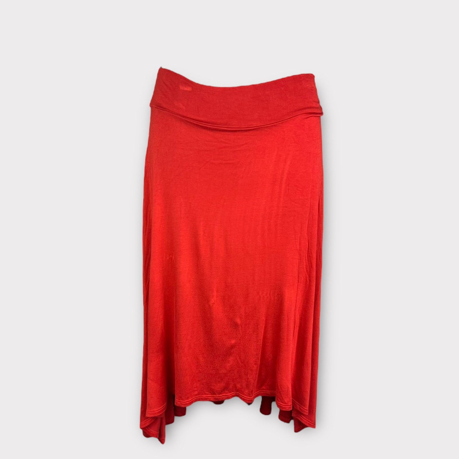 Nordstrom Mod Lusive | Fold-Over Hi-Low Midi Skirt Orange | Medium Size 30" / US 8 / IT 44 - 8 Thumbnail