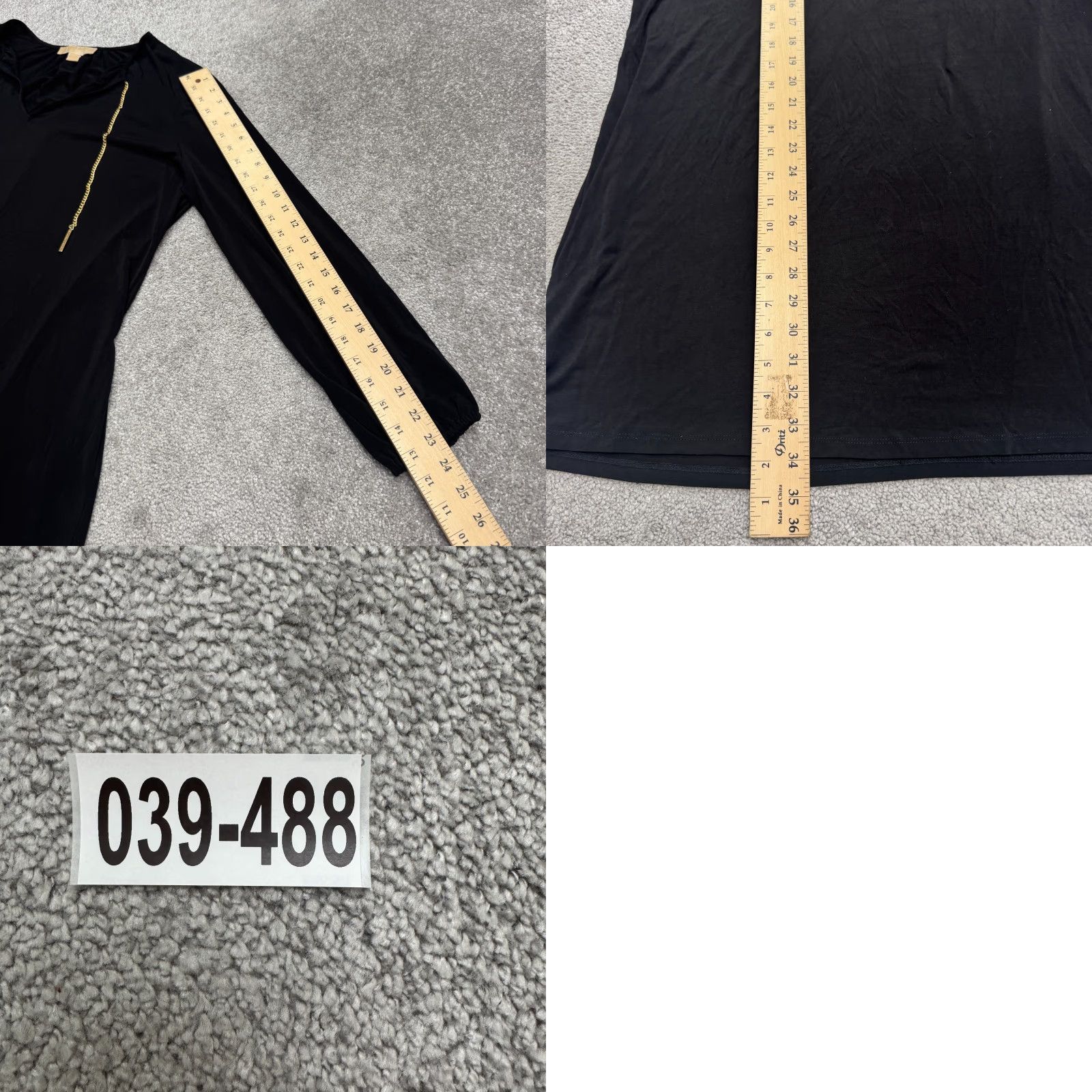 Michael Kors Michael Kors Gold Chain Shift Dress Women Large Black Long Sleeve V-Neck Classic Size L / US 10 / IT 46 - 10 Thumbnail