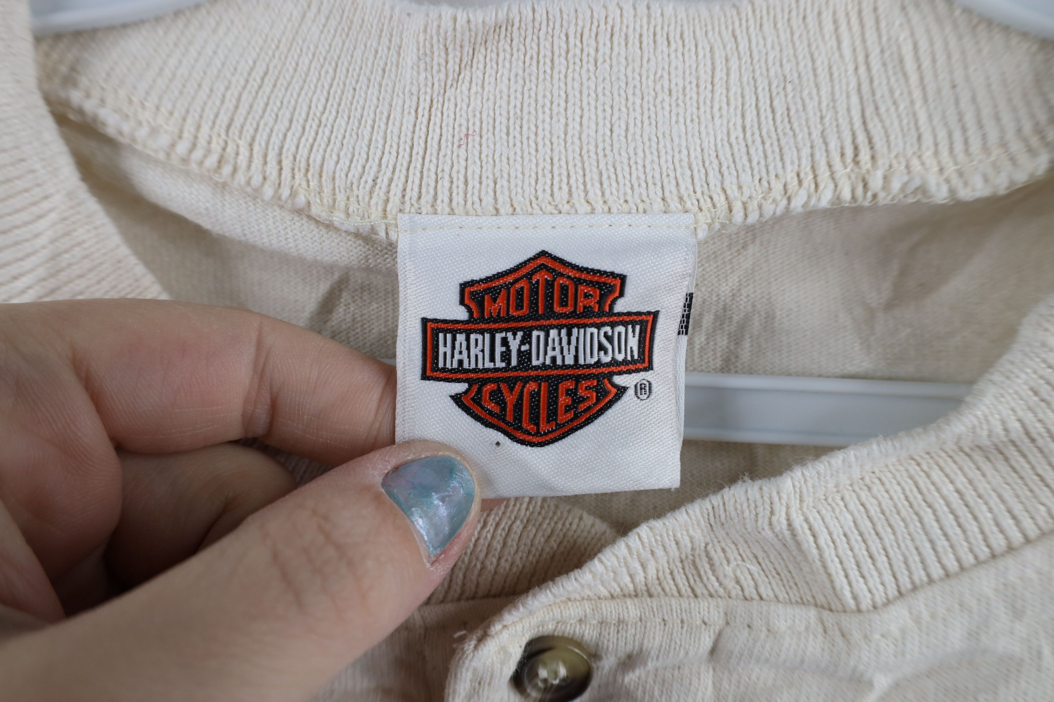 Harley Davidson Vintage Y2K 2004 Harley Davidson Tour Ribbed Knit T-Shirt Size US M / EU 48-50 / 2 - 6 Thumbnail