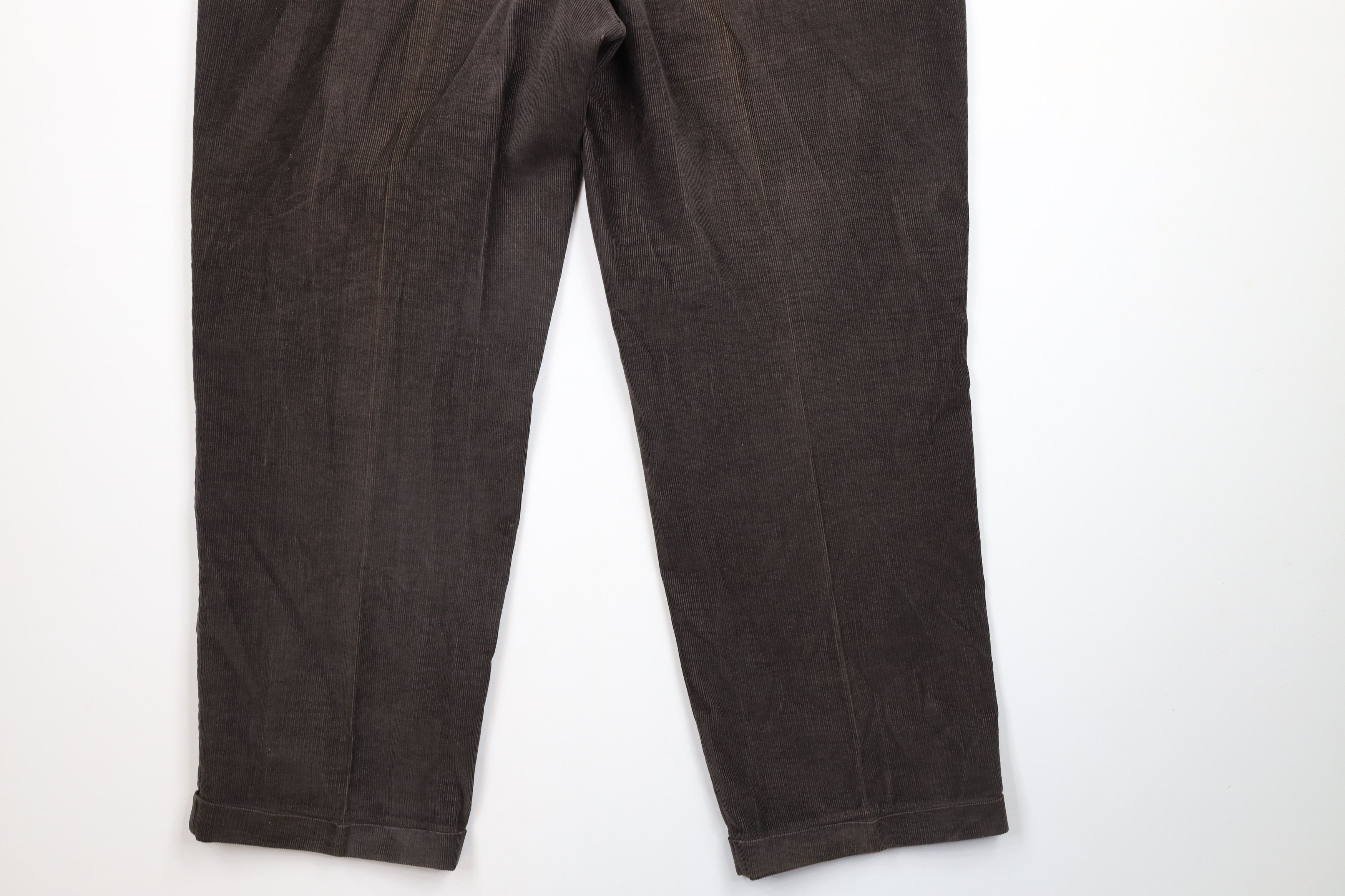 Lands' End × Vintage Vintage 90s Lands End Cuffed Wide Leg Corduroy Pants USA Size US 38 / EU 54 - 13 Thumbnail