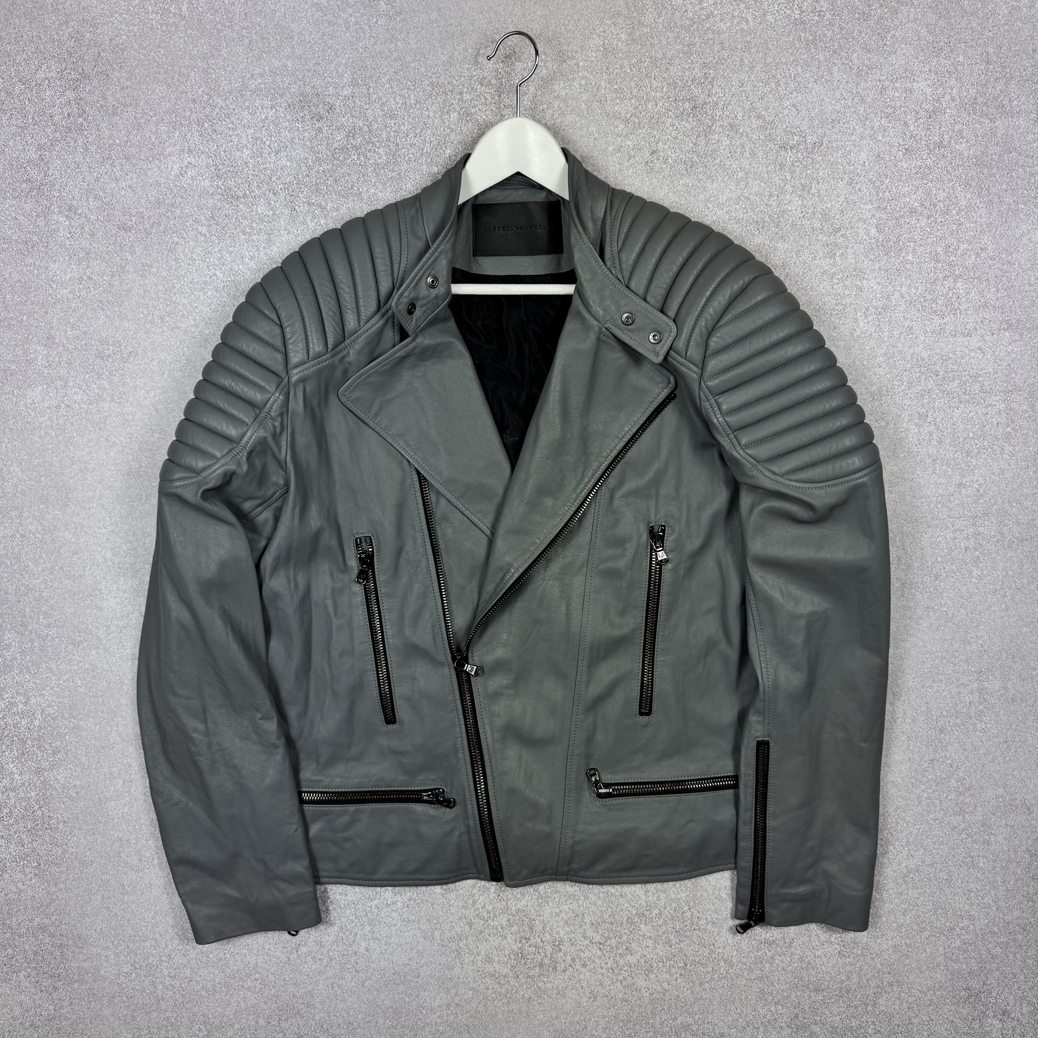 Genuine Leather Marcell Von Berlin Lamb Leather Moto Biker Jacket Size 54/XL Size US XL / EU 56 / 4 - 1 Thumbnail