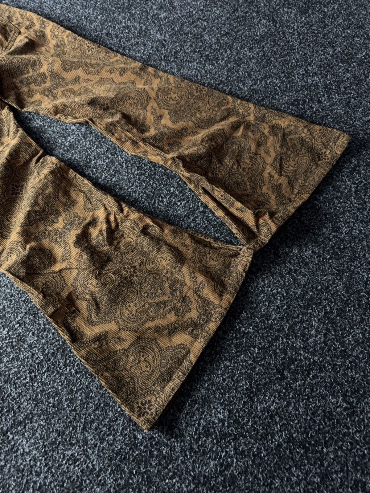 Japanese Brand Paisley Corduroy Flare Pants Y2K Japan Style Hysteric Mood Size 31" - 11 Thumbnail