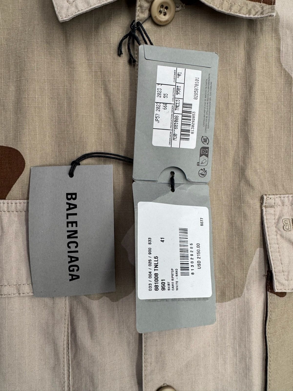 Balenciaga Balenciaga Camo Oversized Cargo Shirt - Size 41 Size US XXL / EU 58 / 5 - 4 Thumbnail
