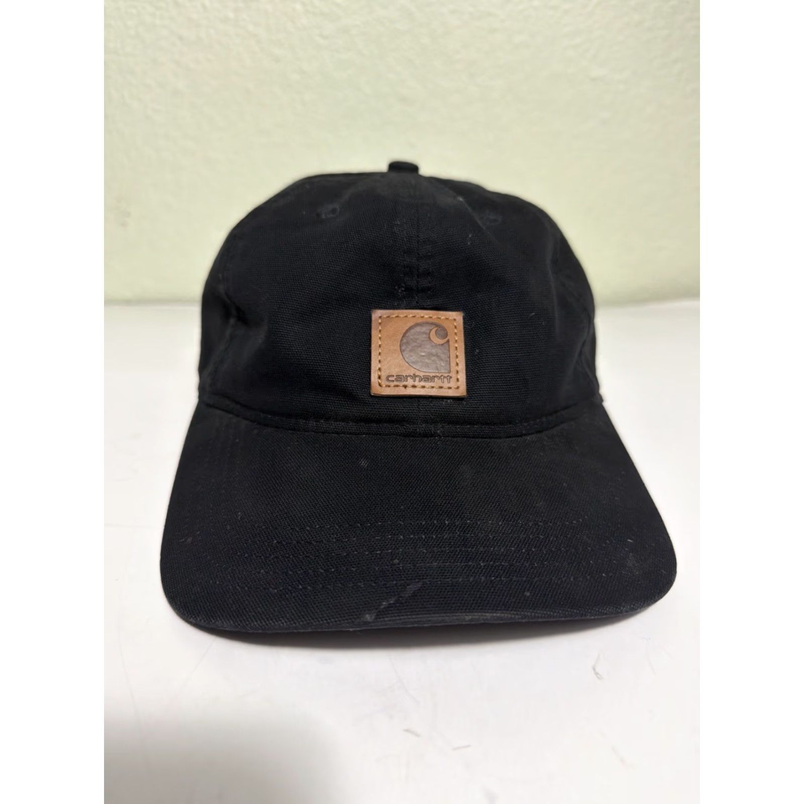 Carhartt Carhartt Hat Strapback Black Leather Patch Adjustable Hat One Size Mens Baseball Cap Size ONE SIZE - 2 Thumbnail