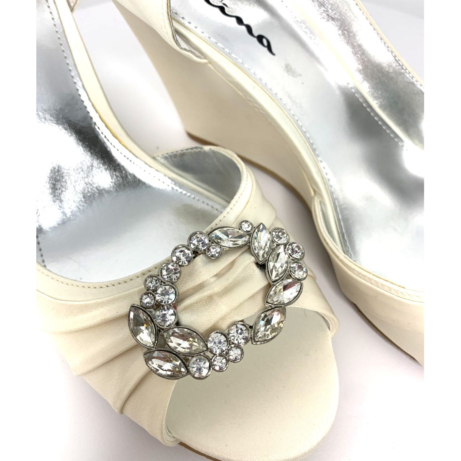 Other NINA Womens Satin d'Orsay Wedge Heels Shoes US Size 9.5- NIB Size US 9.5 / IT 39.5 - 8 Thumbnail