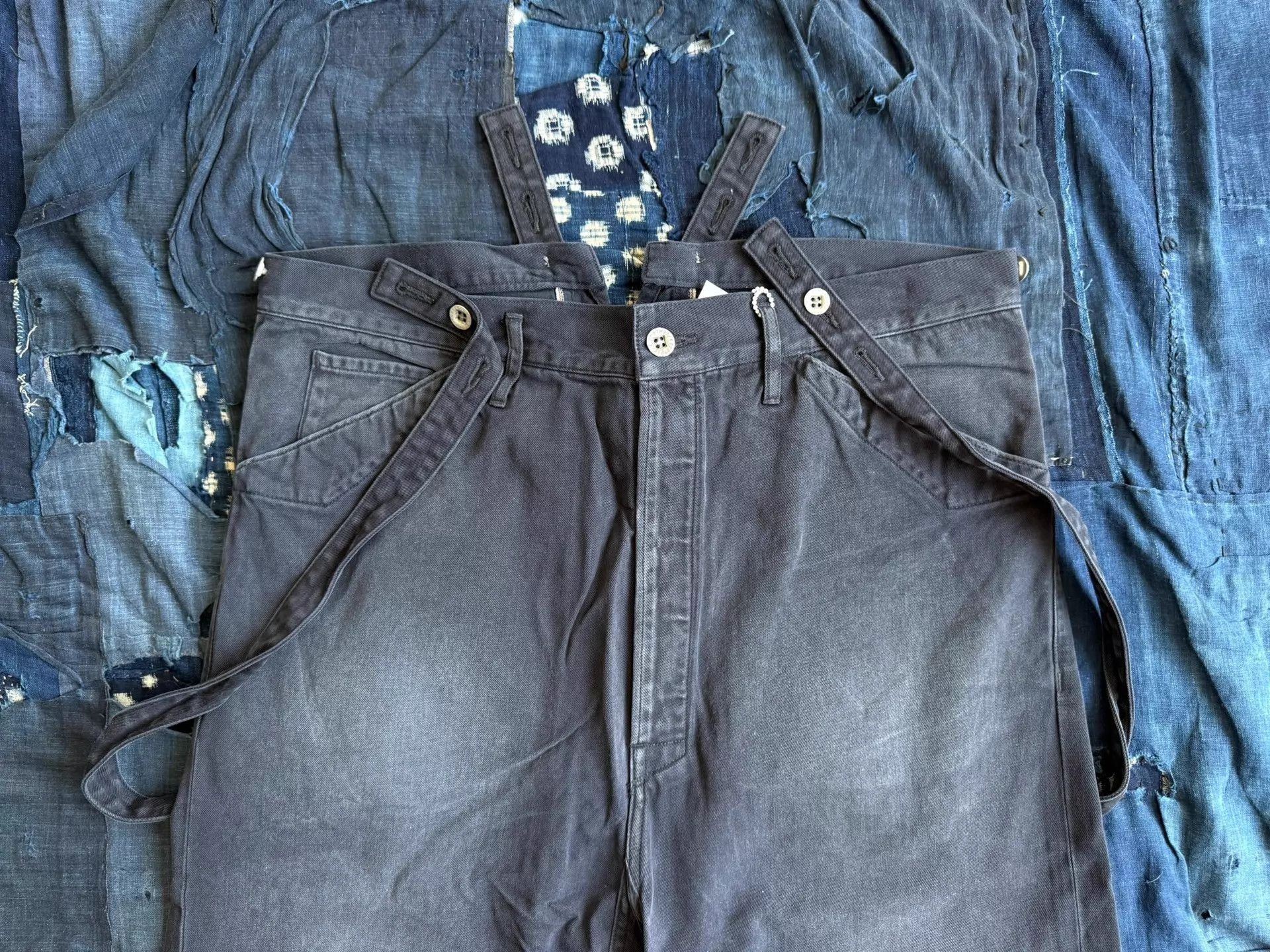 Visvim Black Denim Suspender Pants Size 32 Size US 32 / EU 48 - 4 Thumbnail