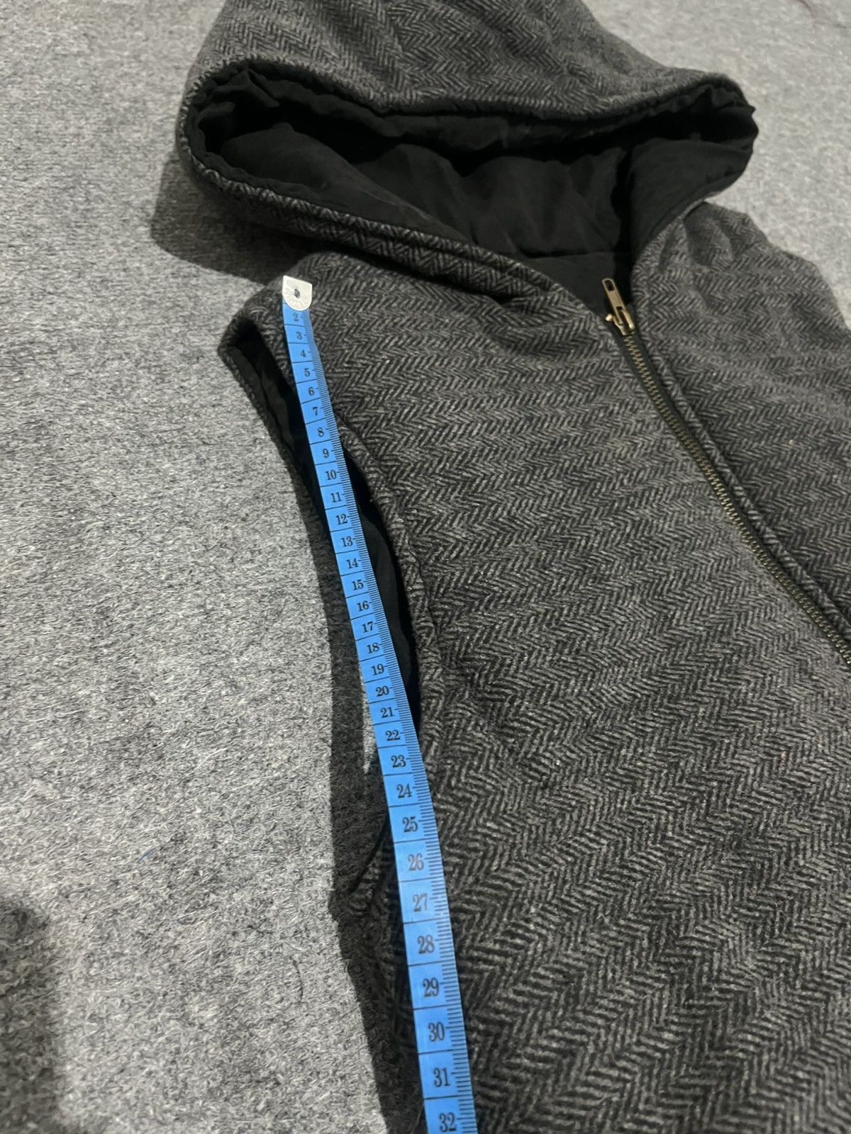 Japanese Brand Japanese Lauren 2Ann Herringbone Wool Blend Hooded Vest Size US M / EU 48-50 / 2 - 10 Thumbnail