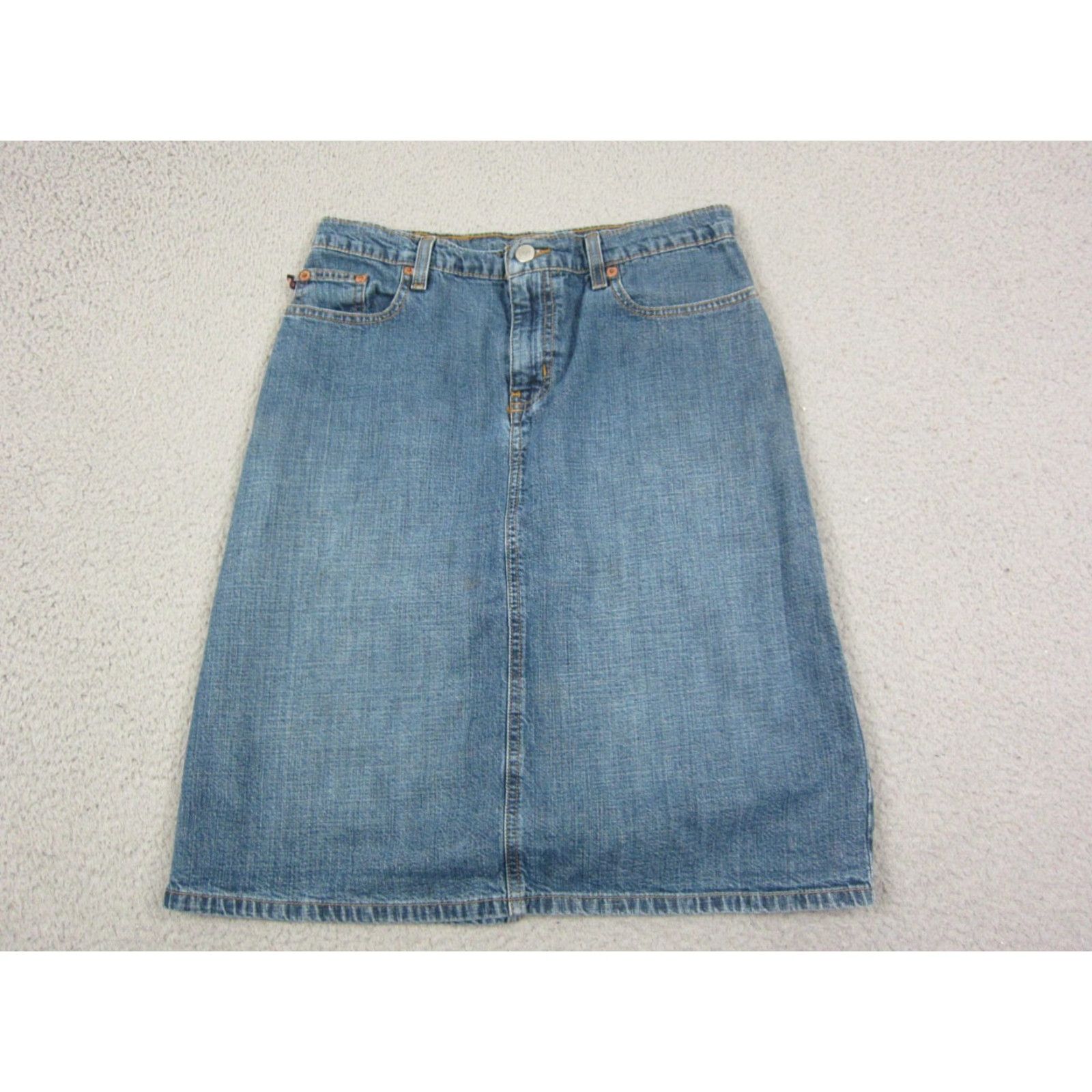 Ralph Lauren Vintage Ralph Lauren Polo Jeans Skirt Womens Sz 4 Blue A-Line Denim Back Slit Size 27" / US 4 / IT 40 - 4 Thumbnail