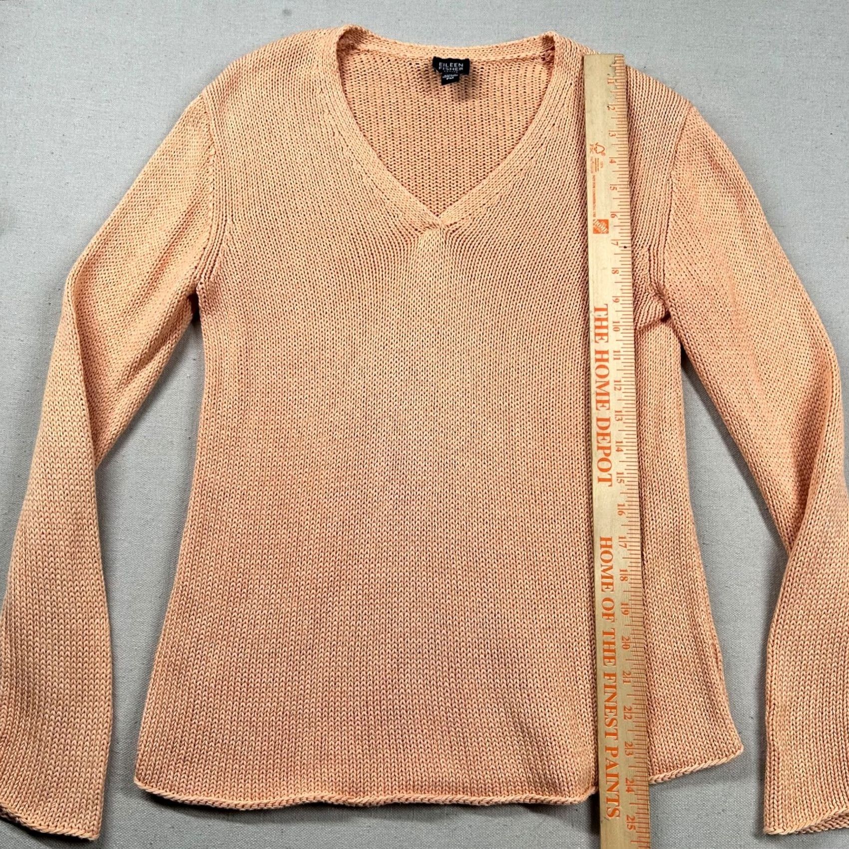 Eileen Fisher Eileen Fisher Sweater Womens PM Petite V Neck Peach Coral Knit 100% Cotton Size M / US 6-8 / IT 42-44 - 7 Thumbnail