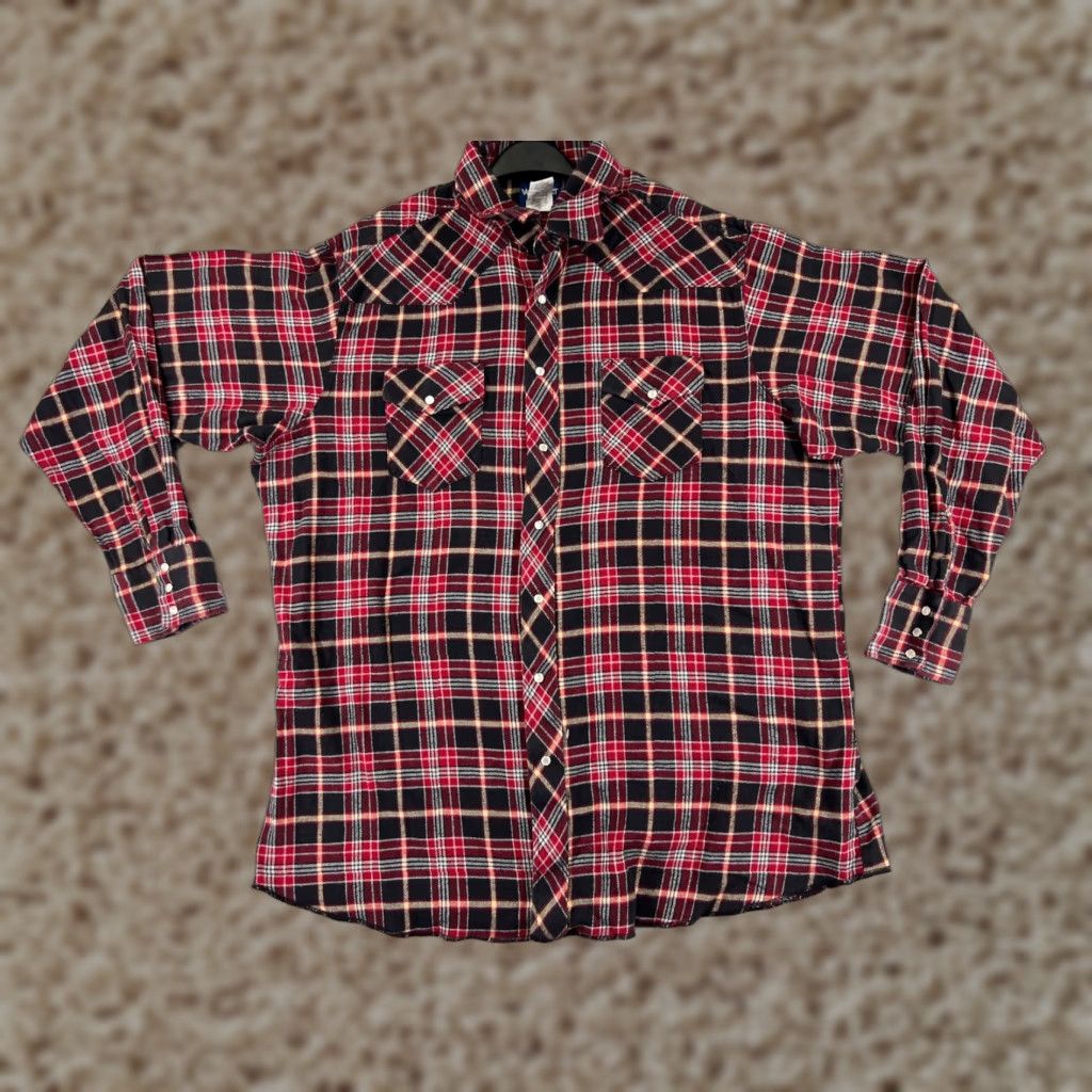 Wrangler Wrangler Shirt Men 2XL Red Plaid Western Flannel Button-Up 100% Cotton Size US XXL / EU 58 / 5 - 1 Thumbnail