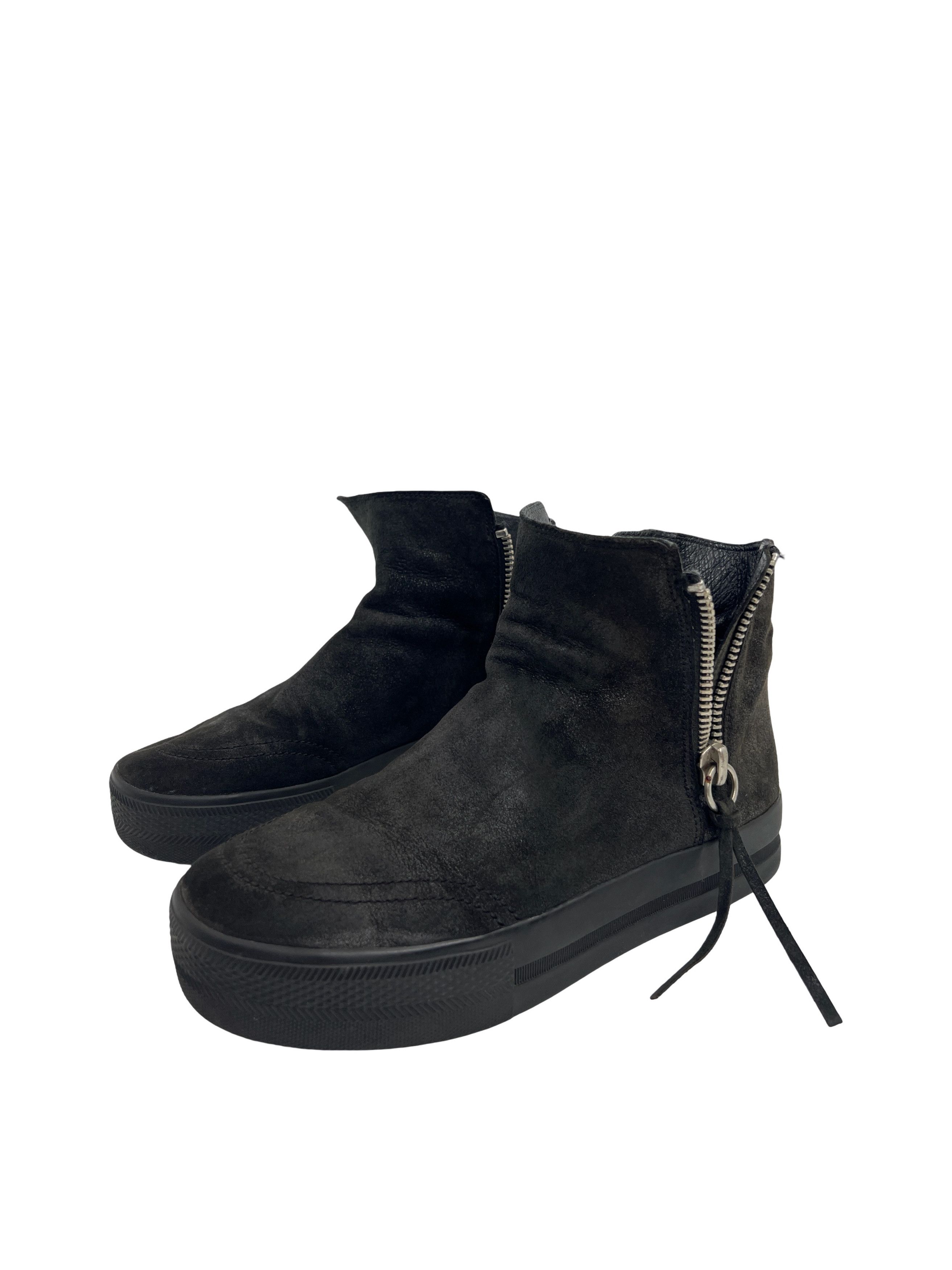 ASH Y2K ASH Black Leather Ankle Boots Zippers Avant Garde Style Size US 9 / IT 39 - 1 Thumbnail