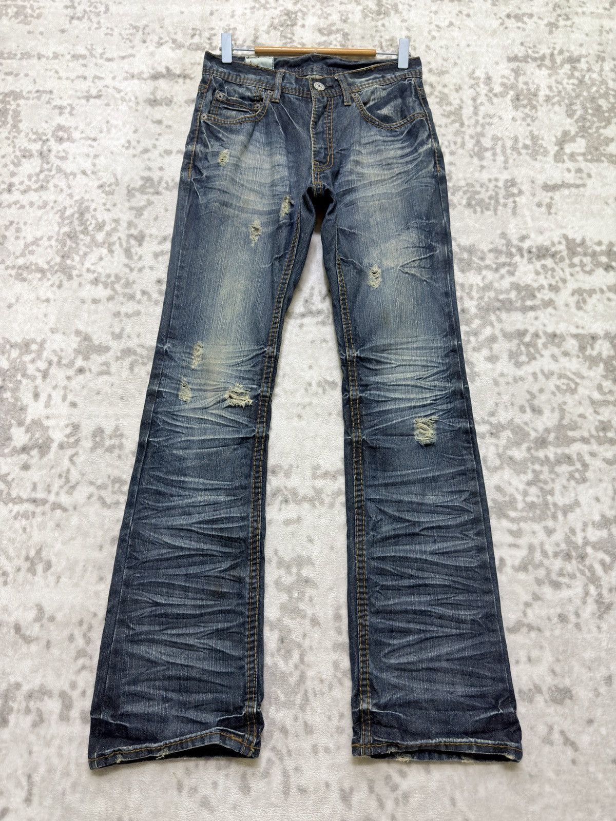 Japanese Brand Japanese Loma PEACE Daicock Style Distressed Denim