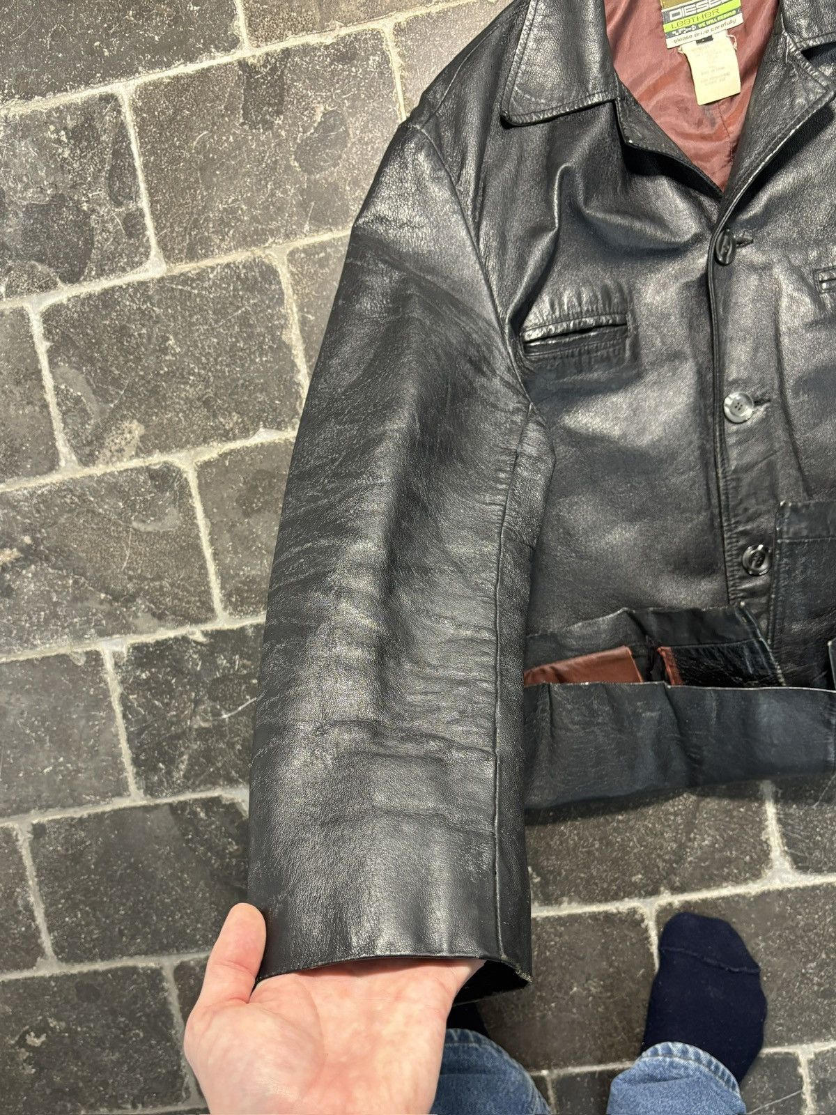 Diesel 1990s Diesel Leather Jacket Vintage Diesel Jeans Trench Mid Size US L / EU 52-54 / 3 - 5 Thumbnail