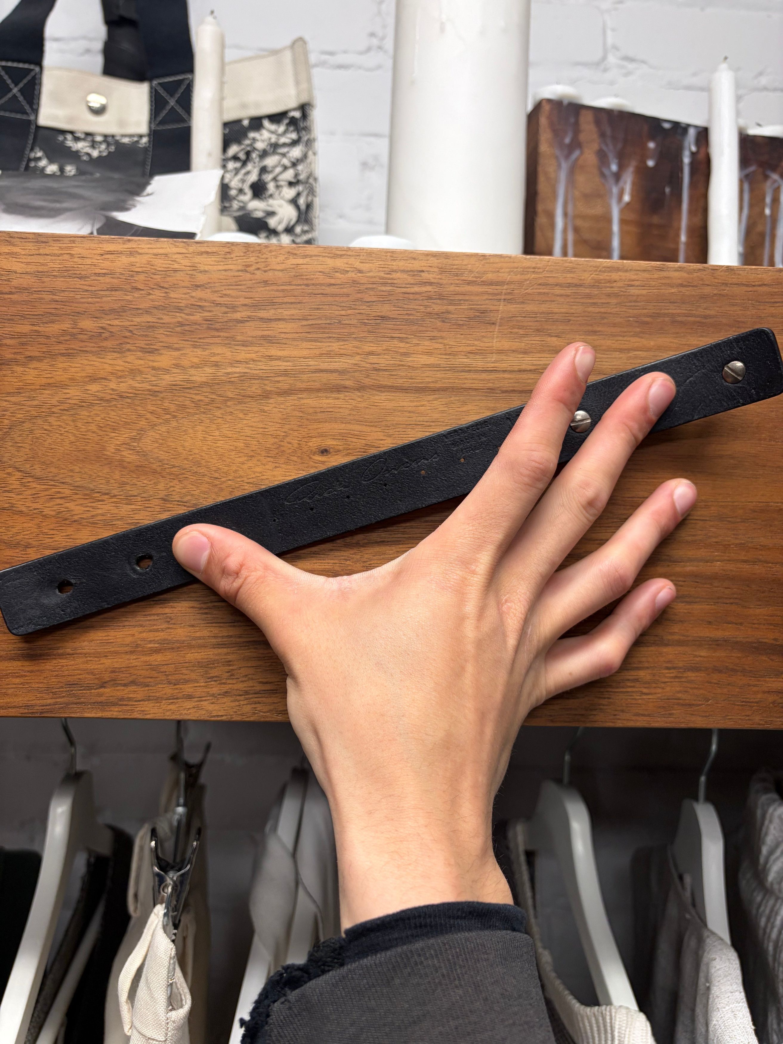 Rick Owens Rick Owens Black Leather Single Wrap Bracelet Size ONE SIZE - 5 Thumbnail